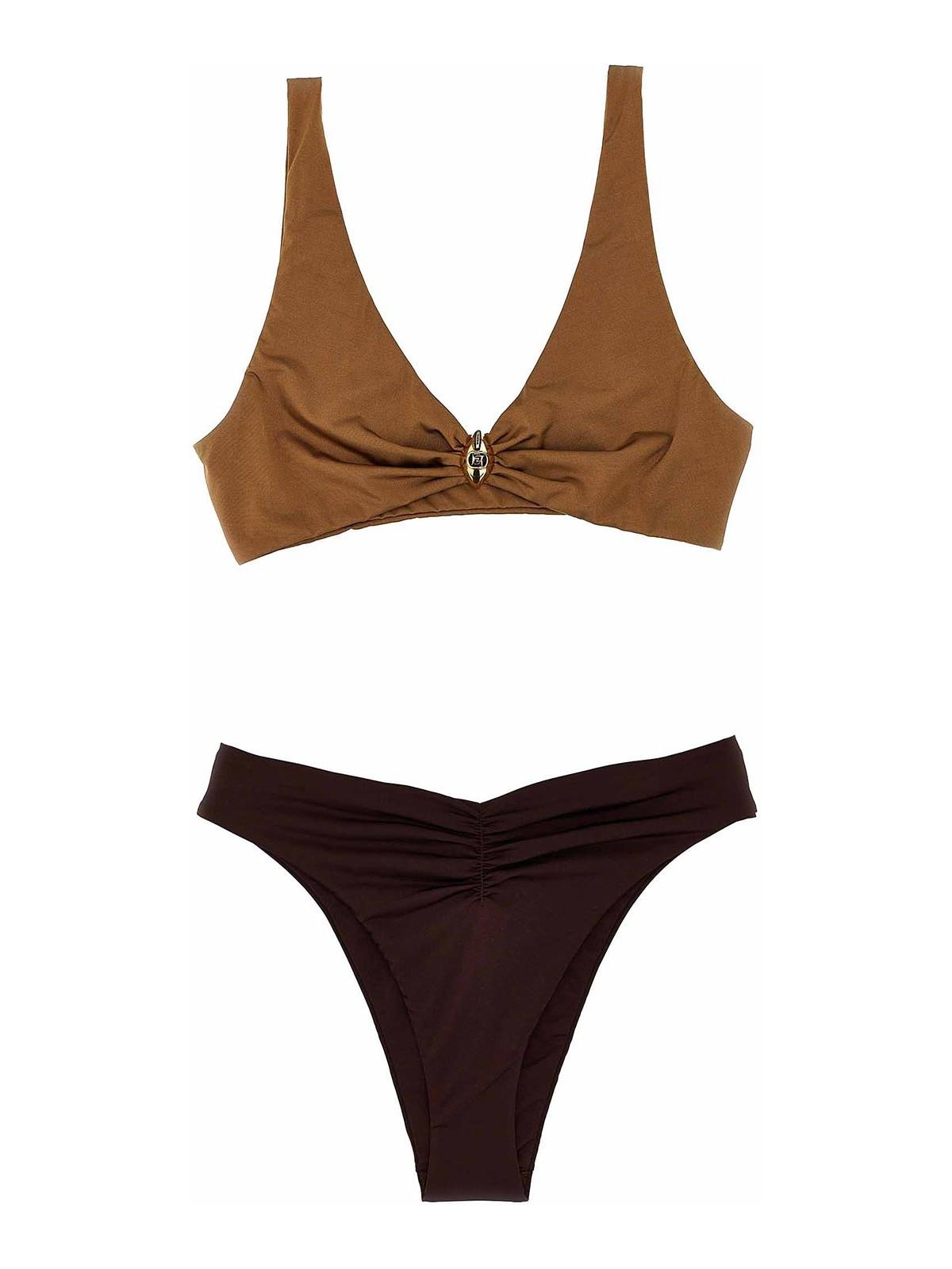 ビキニ ELISABETTA FRANCHI Two-tone bikini Elisabetta Franchi two-tone Bikini Set | Brown | FARFETCH