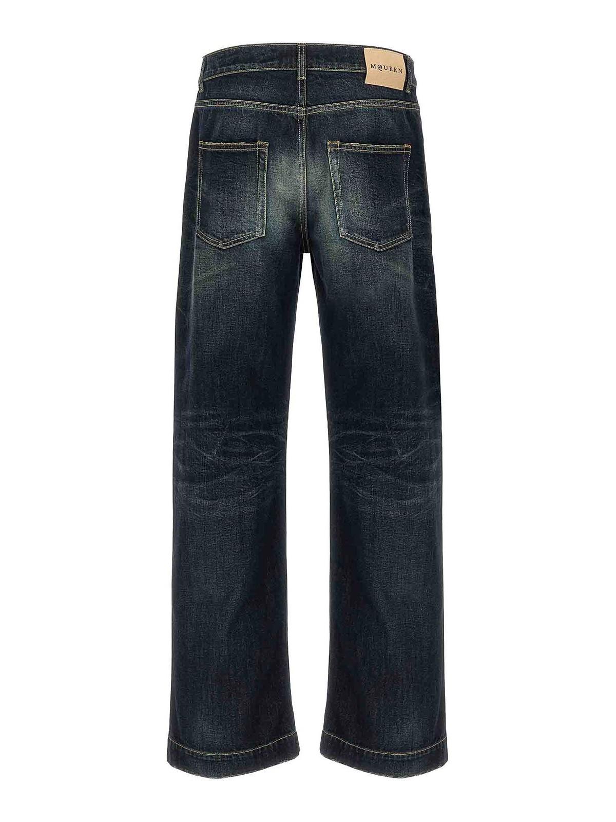 デニム・ジーパン ALEXANDER McQUEEN DENIM WIDE-LEG JEANS Alexander McQueen Wide Leg Jeans | Black | FARFETCH