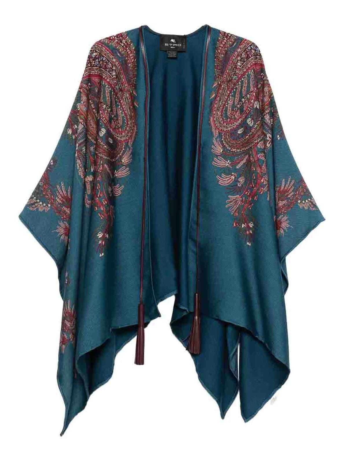 コート ETRO Floral print cape trench coat Etro Floral Print Cape Trench Coat in Natural | Lyst