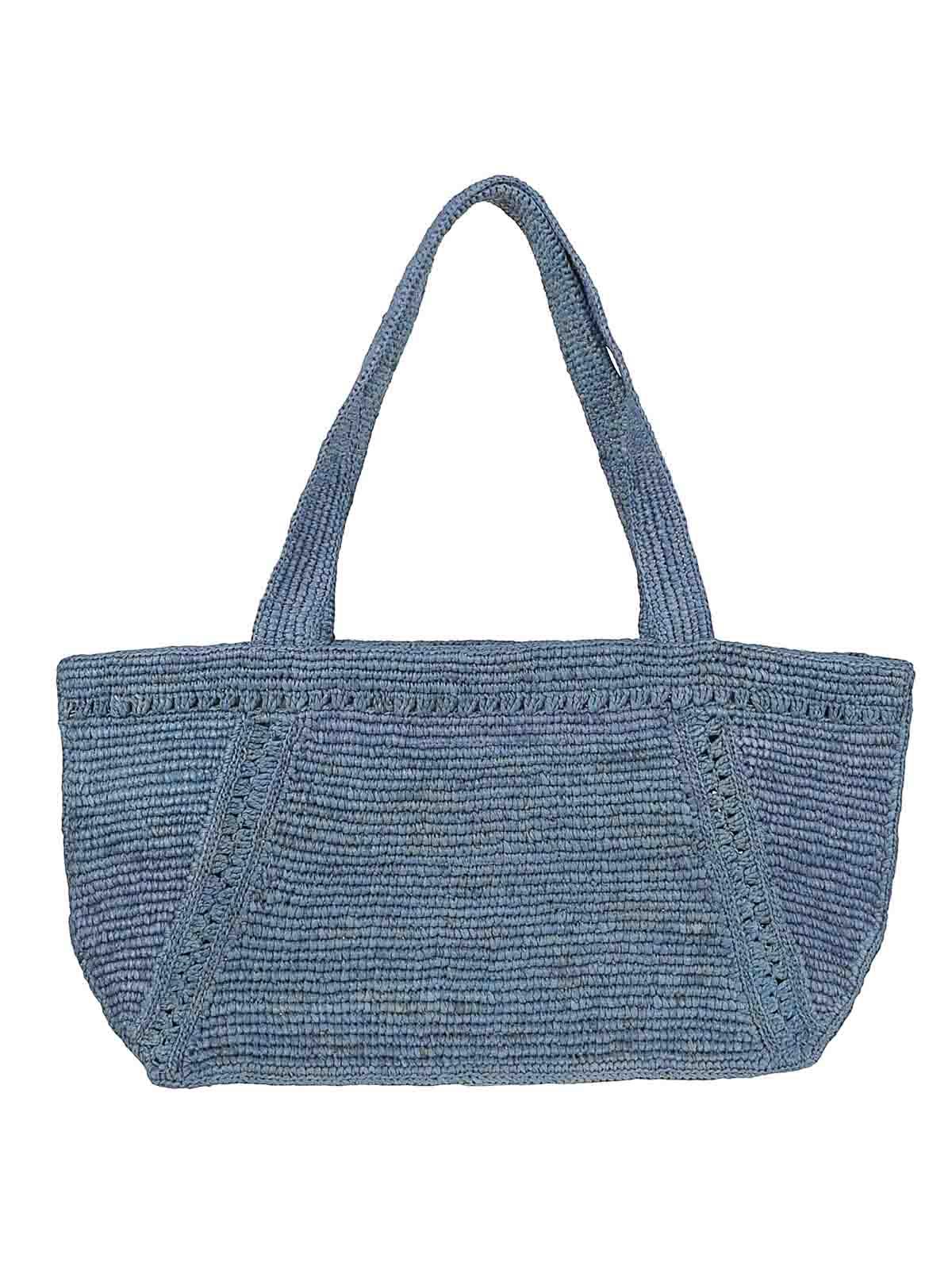 トートバッグ PATOU small JP monogram trapeze-design tote bag Patou Small JP Monogram trapeze-design Tote Bag | Blue