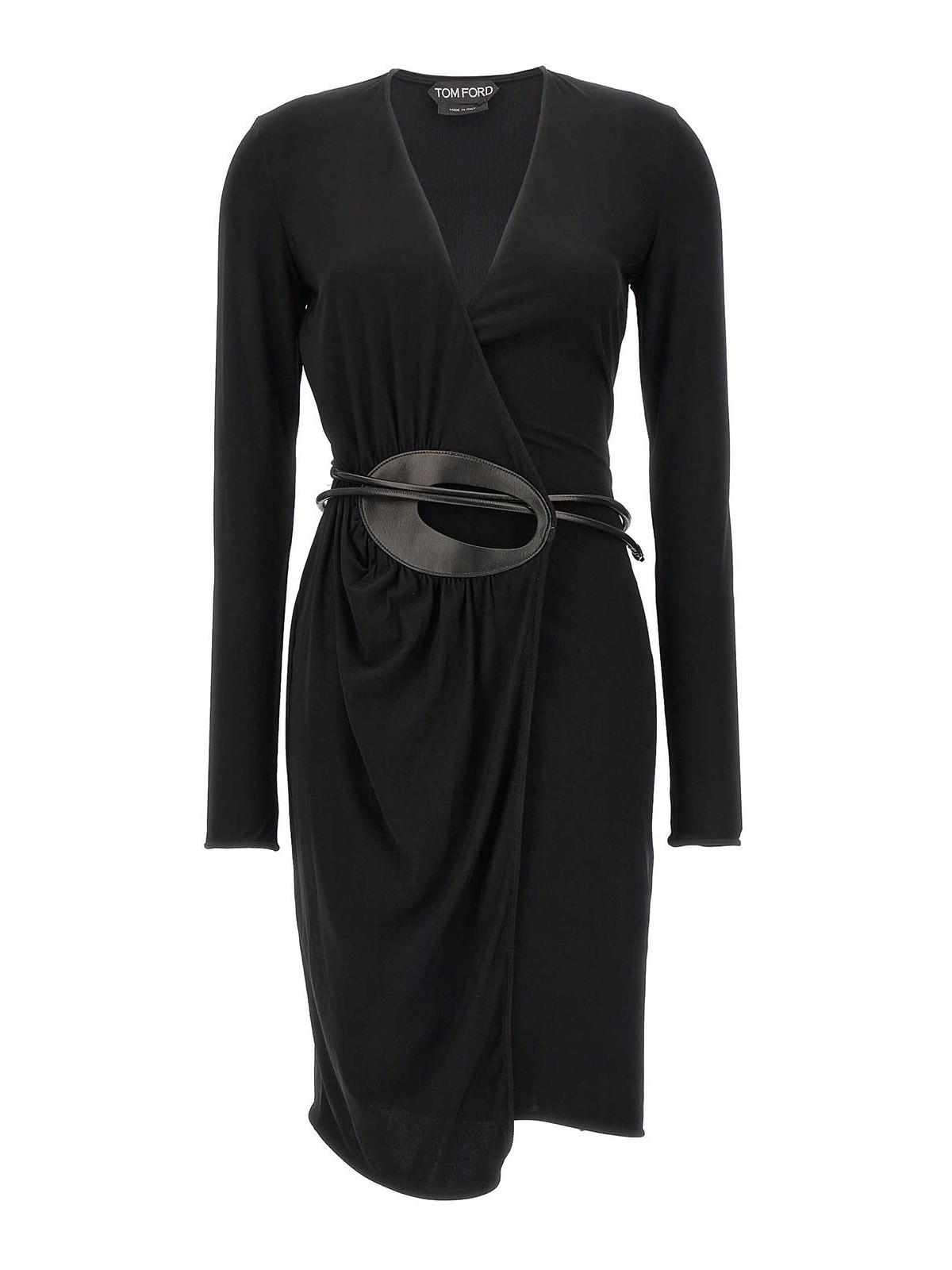 Tom Ford Leather Jersey Dress in Black Lyst