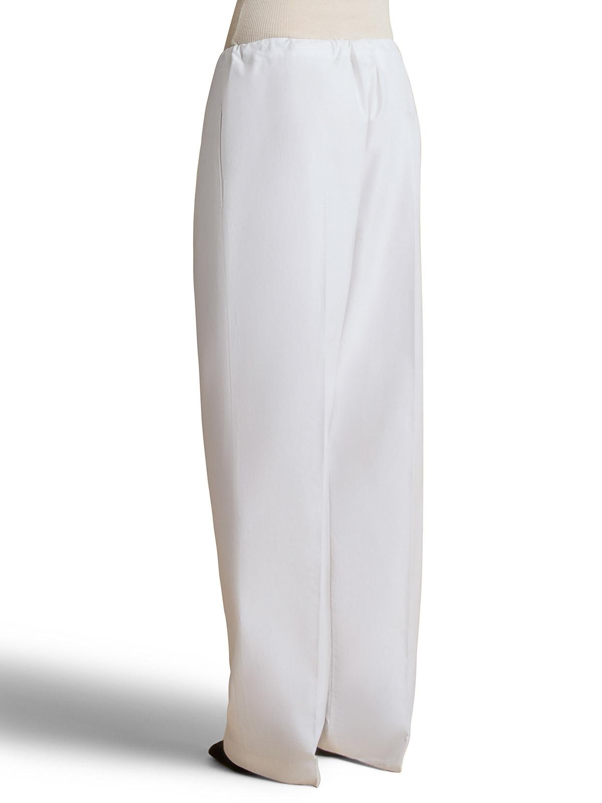 KHAITE Trenton Cotton Poplin Trousers in White | Lyst