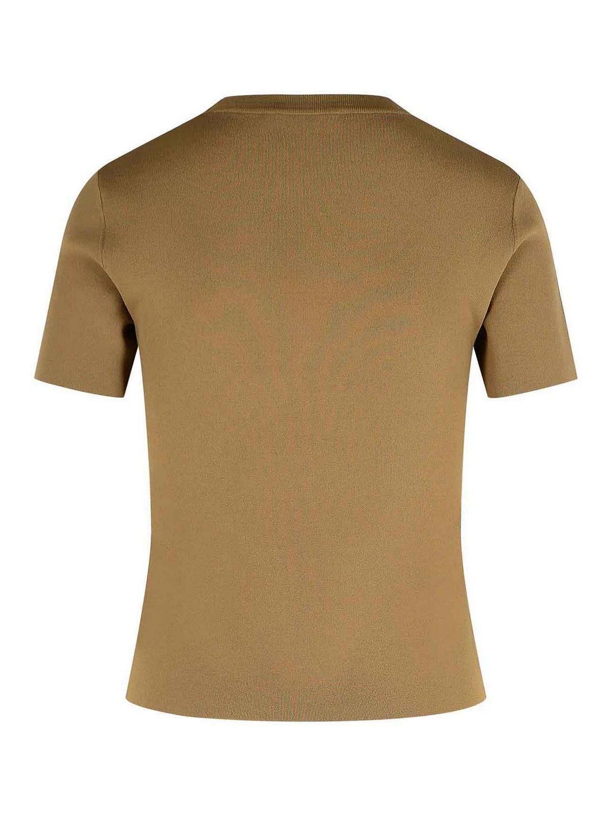 【関税＆送料込み】Max Mara Hazelnut-Coloured T-Shirt In Cr Max Mara Cotton Logo T-Shirt | Harrods US