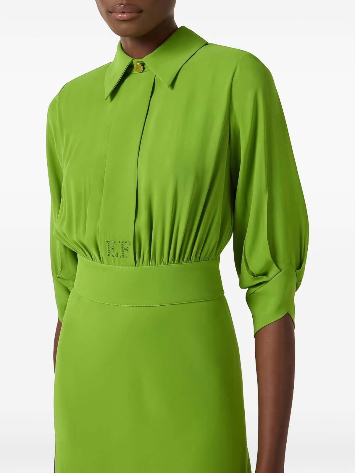 elisabetta franchi shirt dress Elisabetta Franchi OffWhite Horse Bit Print Crepe Shirt Dress M