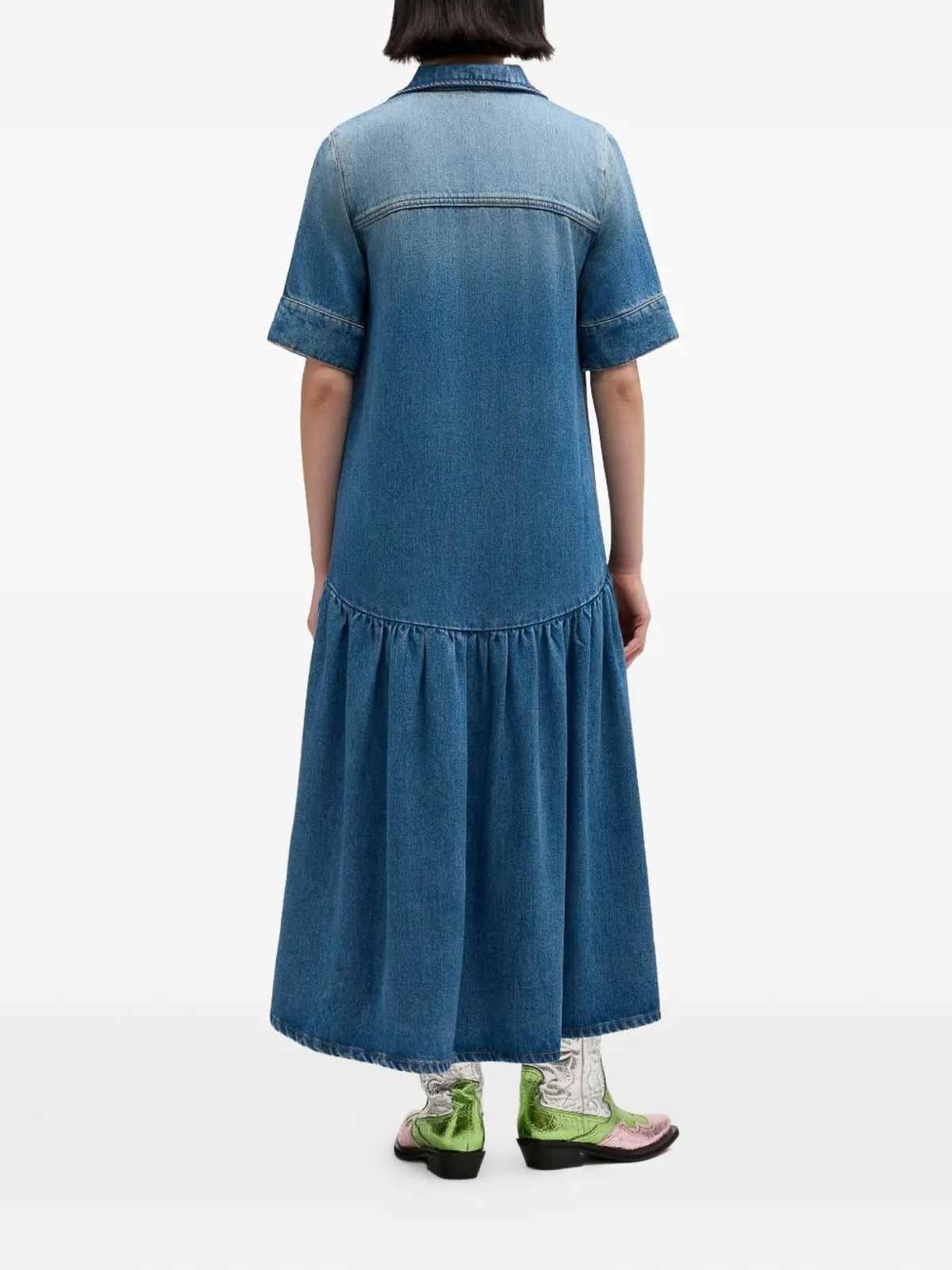 white fitted dress Dorian Fitted Shirt Midi Dress / White | MESHKI