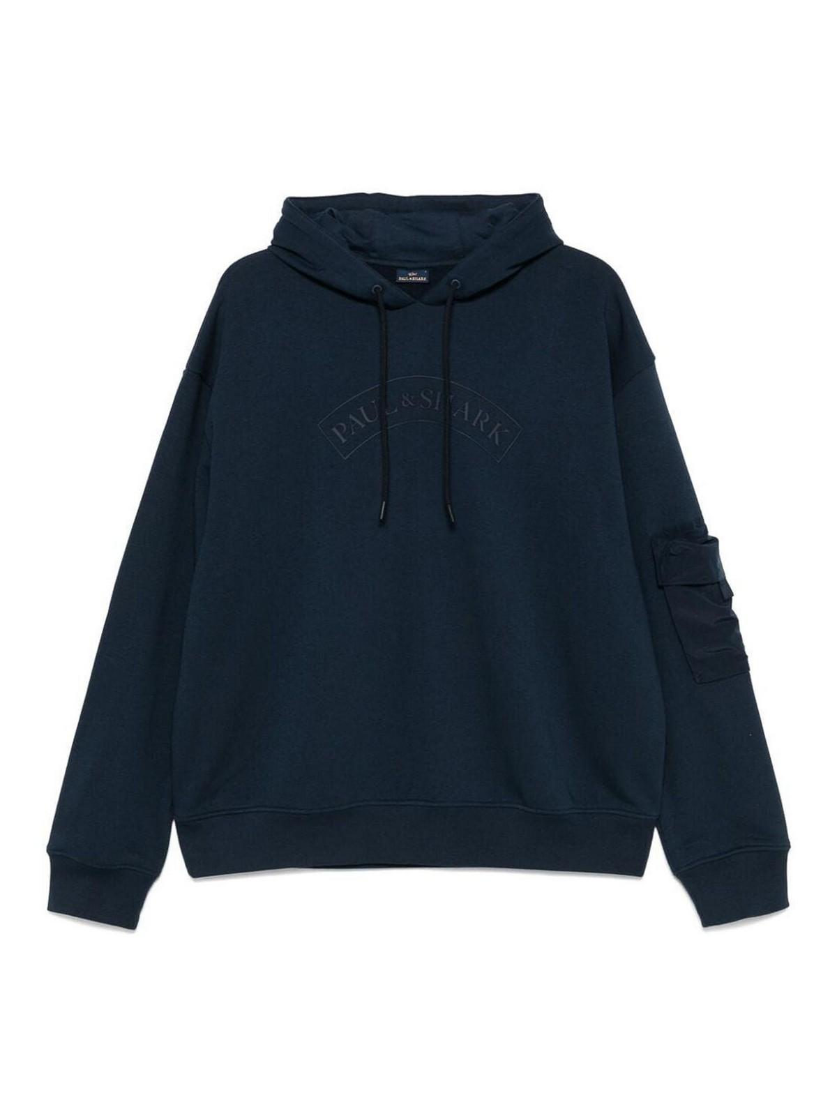 パーカー・フーディ PAUL  SHARK Men Hoodies 24411837 011 black Paul & Shark Hoodie Mens Medium Full Zip Heritage Patch