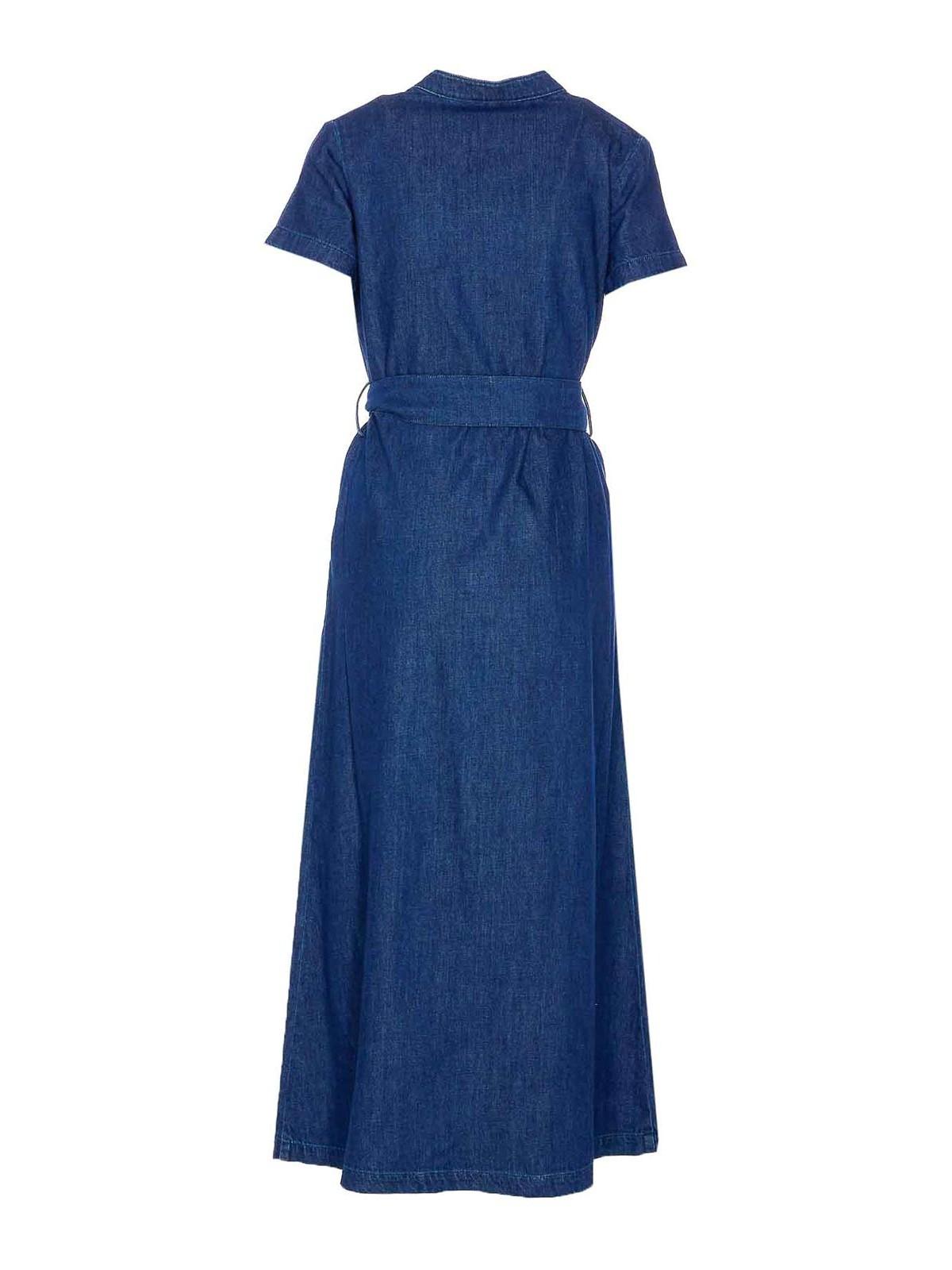 ワンピース A.P.C. Woman Dress Gnawed Blue COGXXF35121 IAV A.P.C. Women's Clothing & Accessories | Quality & Style