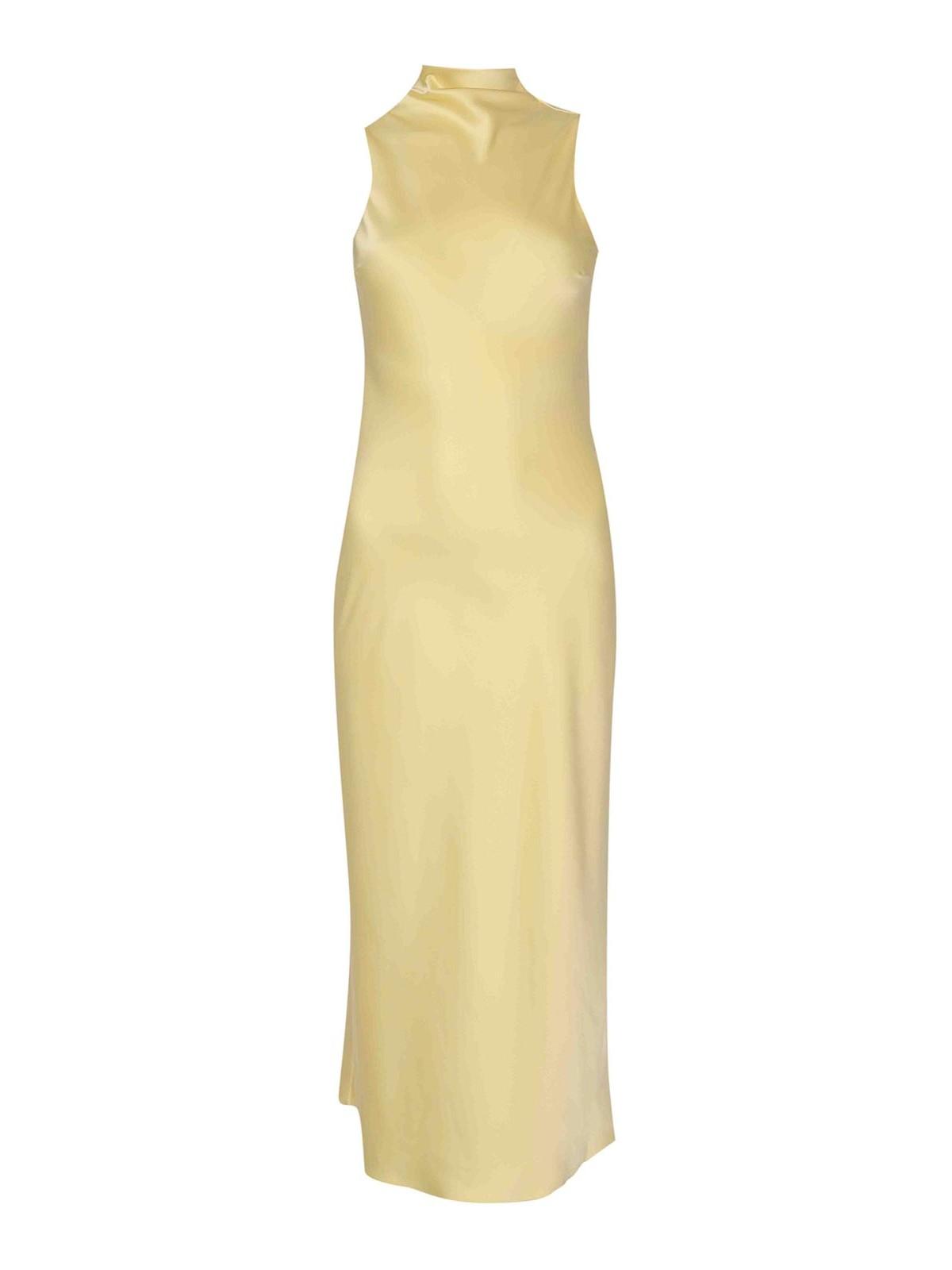 green emerald velvet dress PATRIZIA PEPE Women's Yellow Long Dress with Sequin Bustier  Pavidas