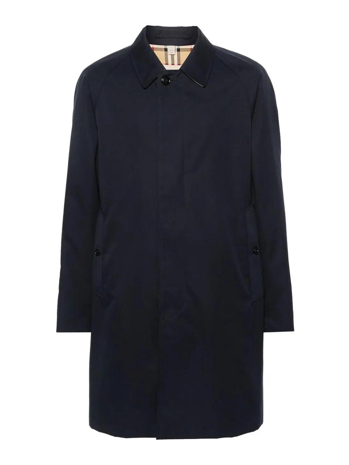 Burberry Camden Mid Car Coat in Blue for Men Lyst