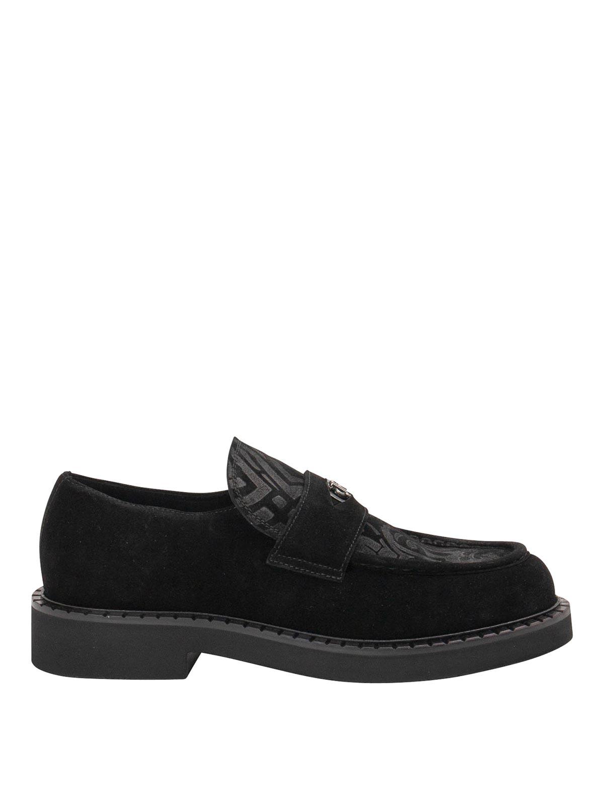 John Richmond Men\'s Black Suede Loafers – Metal Logo – Made in Italy –‎ US 10 8932 John Richmond Loafers / Black – Rina main image 2