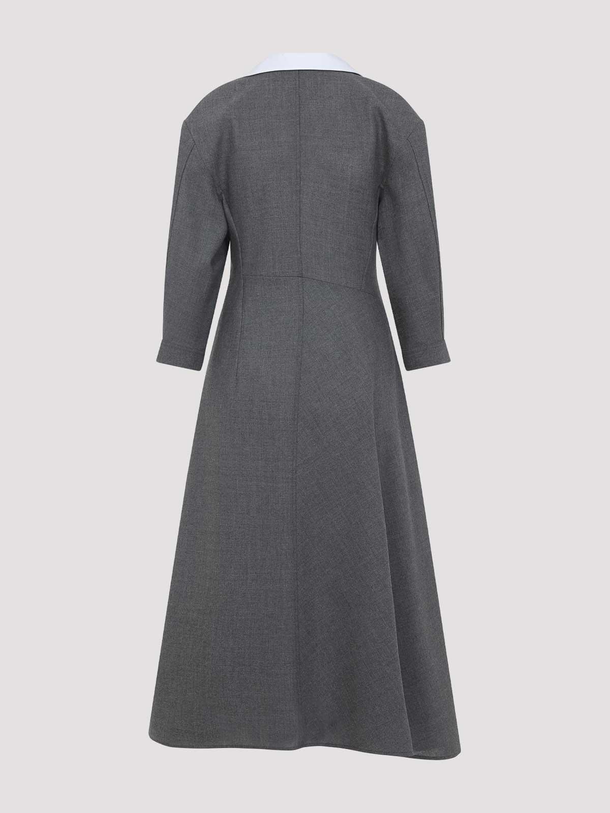 jil sander grey dress Jil Sander - Gray dress made of wool with a scar J02CT0220J14511