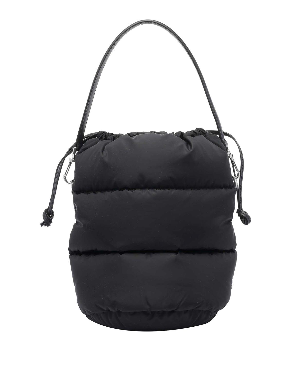ショルダーバッグ・ポシェット MONCLER CARADOC BLACK BUCKET BAG Moncler: Black Caradoc Water-Repellent Bucket Bag | SSENSE