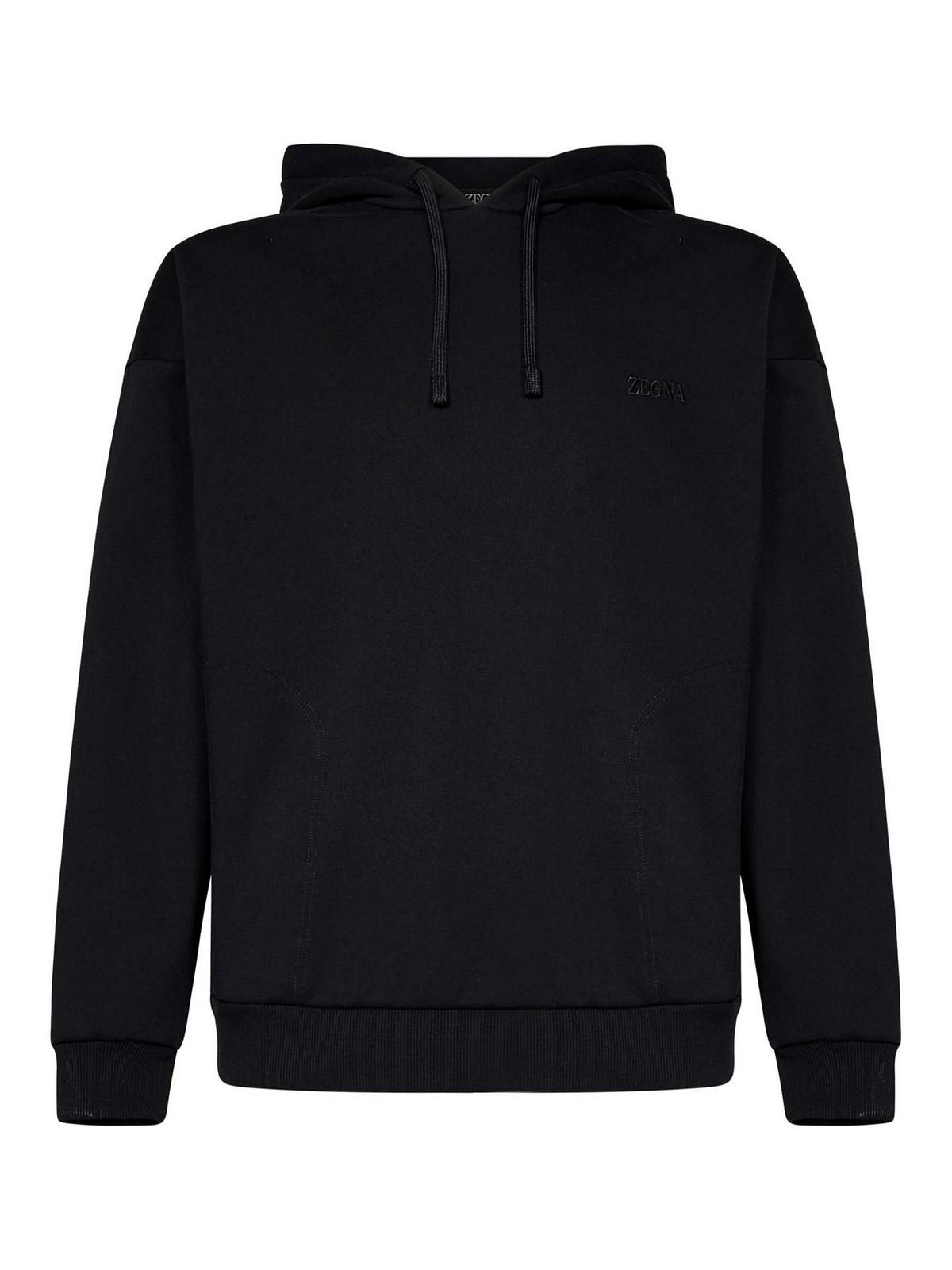 パーカー・フーディ ERMENEGILDO ZEGNA Men Hoodies N6MH01830 105 White Zegna - White Cotton & Cashmere Hoodie | Mitchell Stores