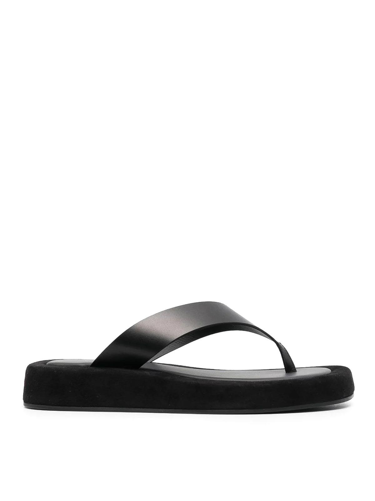 The Row Flip Flops in Black | Lyst