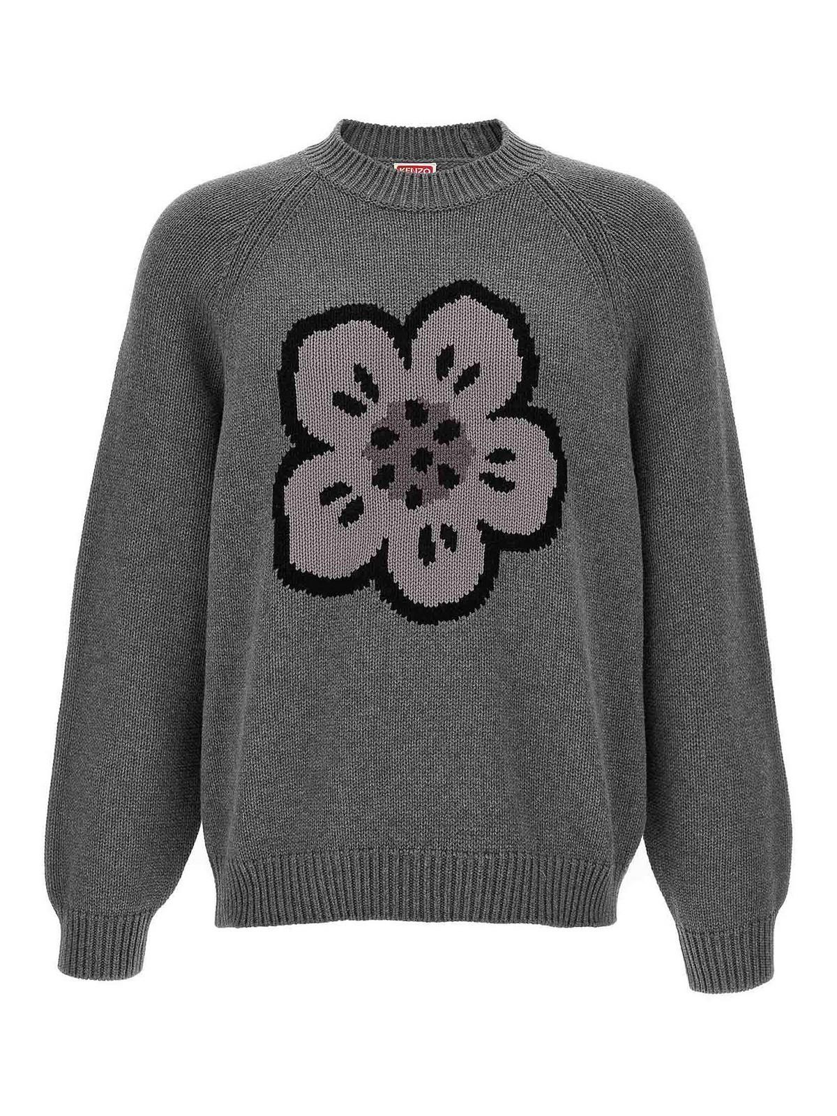 ☆KENZO☆ Balk Flower Sweatshirt Light Gray FD55SW4454ME093