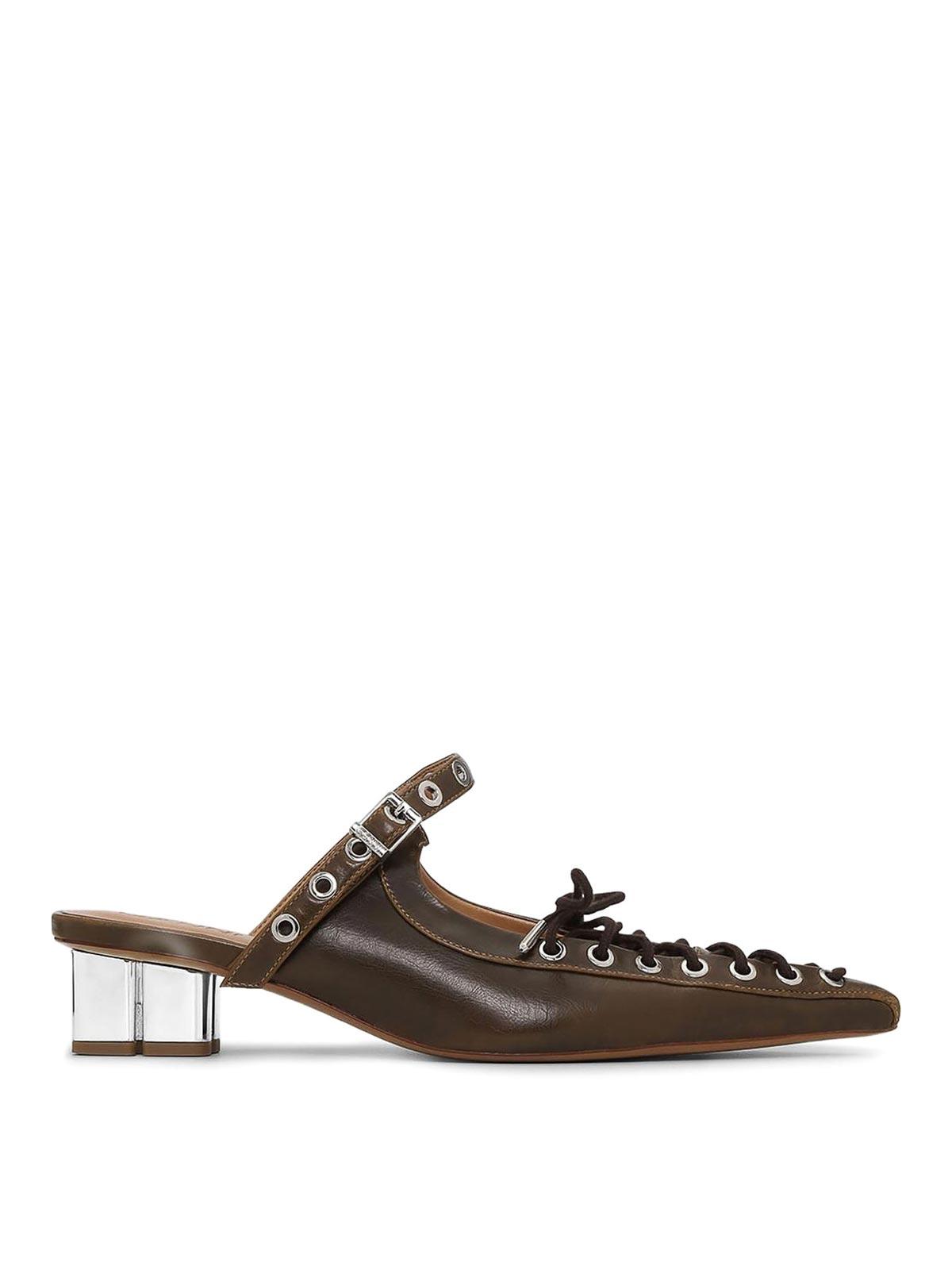 【関税込み】GANNI ブラウン Oleatex シューレース ミュール Ganni Mule shoes for Women | Online Sale up to 65% off | Lyst