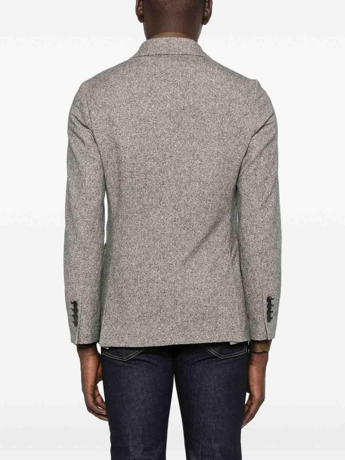 CIRCOLO 1901ダークグレー ジャケット Circolo 1901 Wool Blue/Gray Blazer Jacket