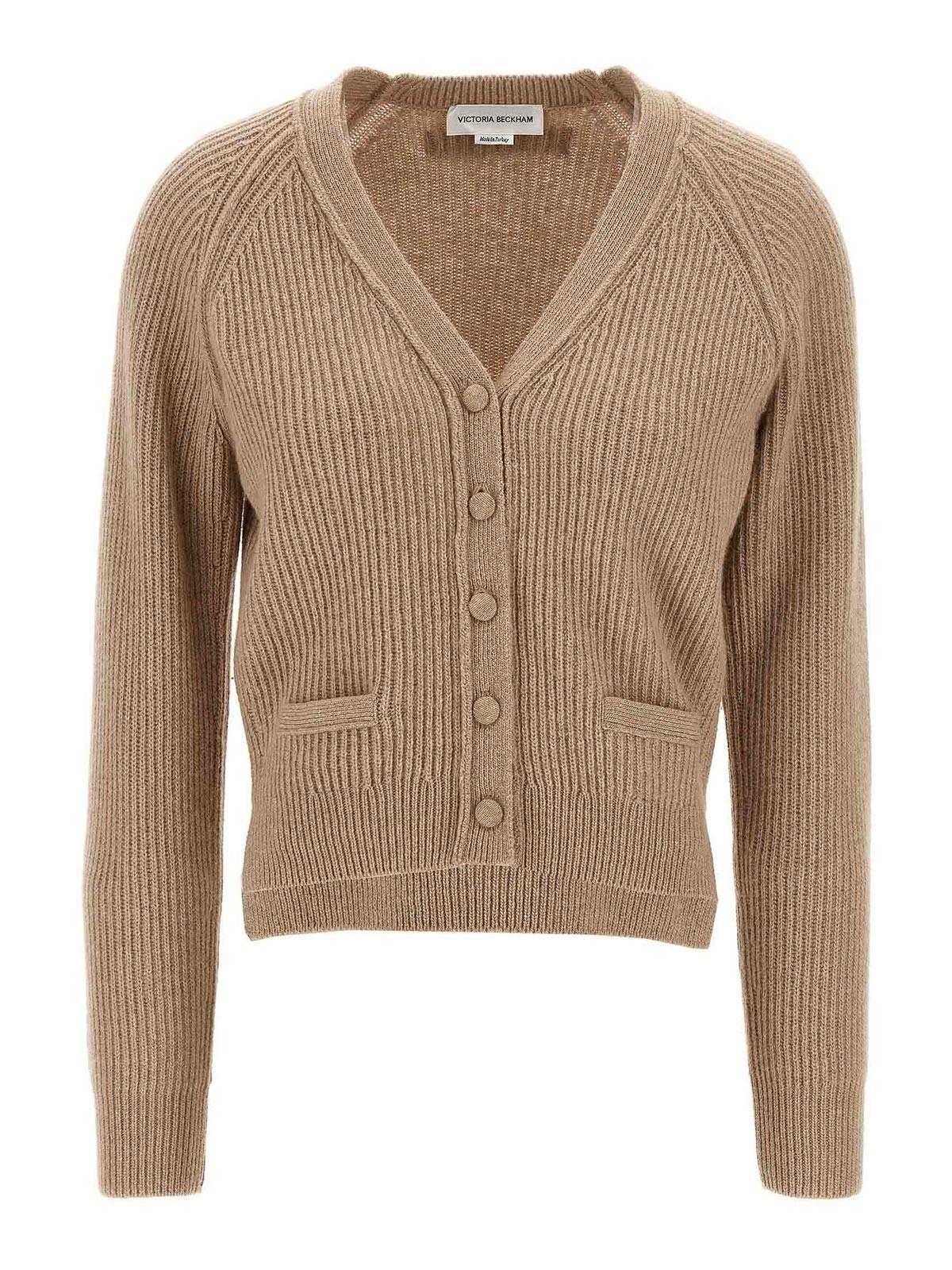 ジャケット Victoria Beckham Brown zip-up cardigan Victoria Beckham Brown zip-up cardigan – Lord & Taylor
