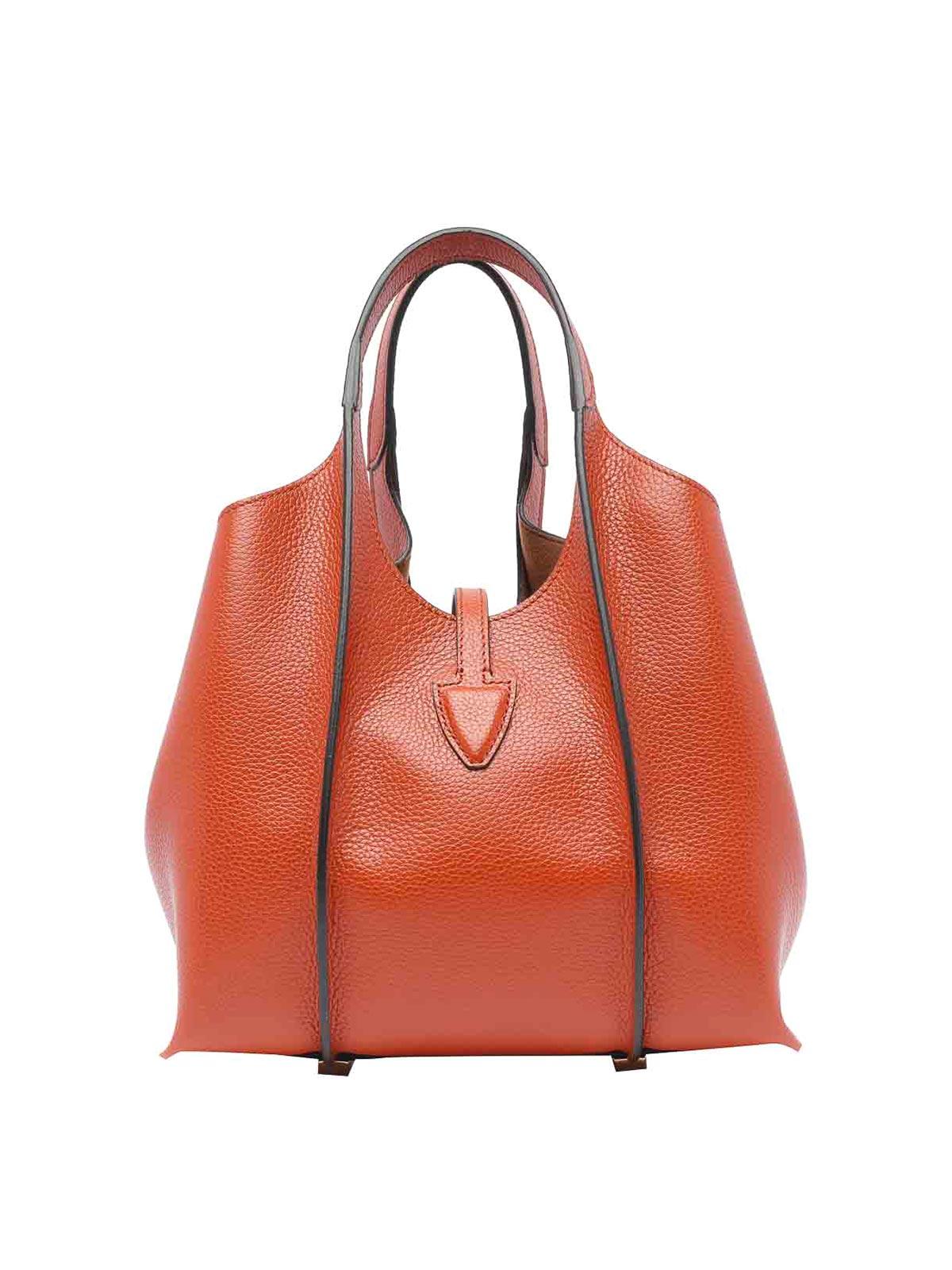トートバッグ Tod's \"T Timeless\" Small Tote Bag Red Woman BROWN T Timeless Shopping Bag in Leather Medium