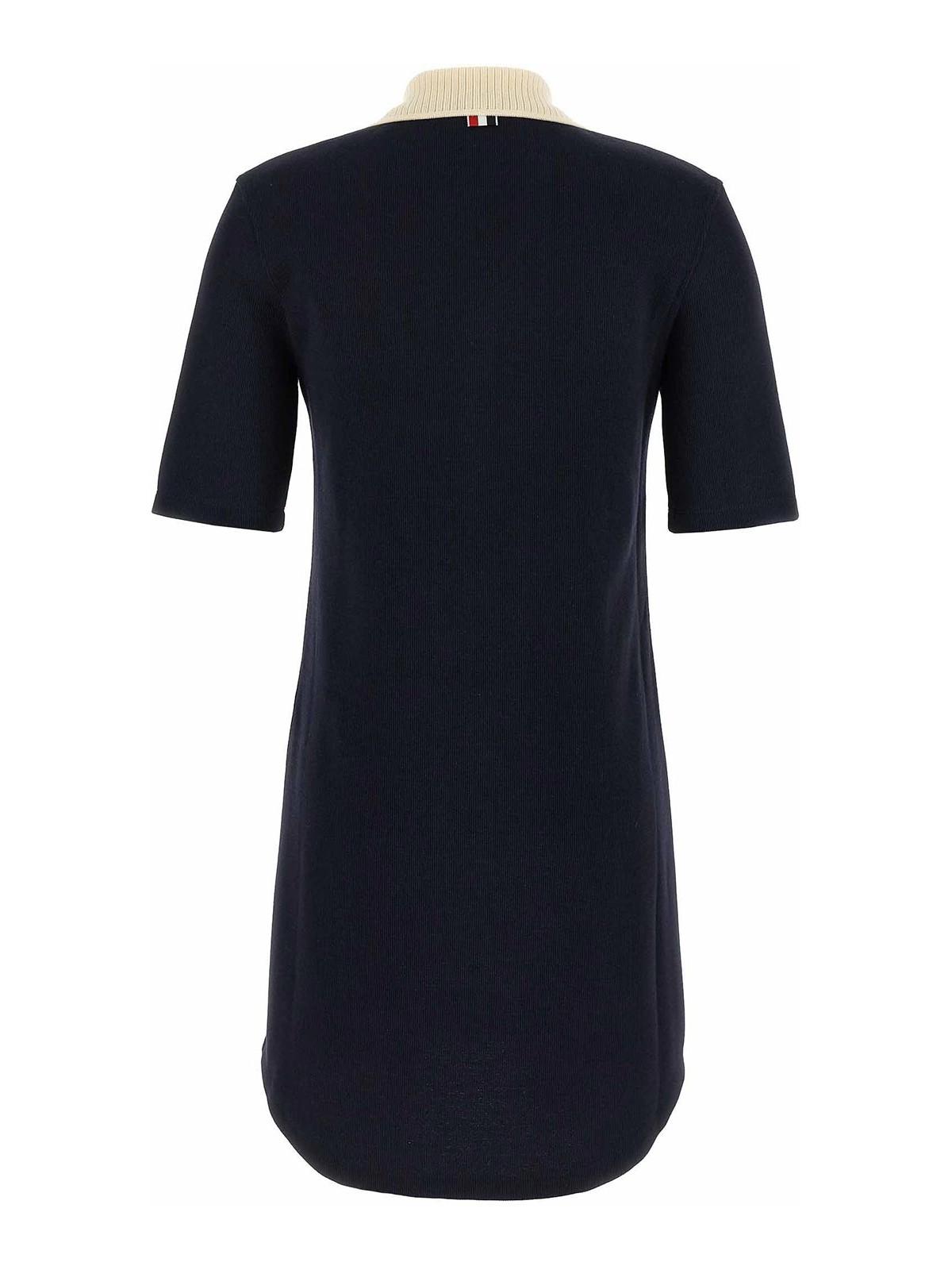 【関税&送料込】Thom Browne Navy Blue Cotton T-Shirt Dress Thom Browne Navy Blue Cotton T-Shirt Dress – LOZURI®