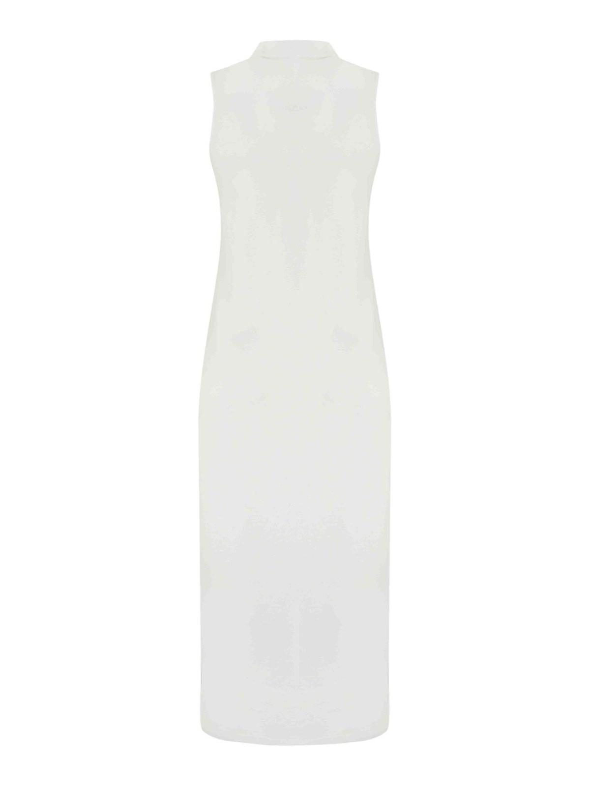 Polo Ralph Lauren Stretch Cotton Sleeveless Dress in White | Lyst