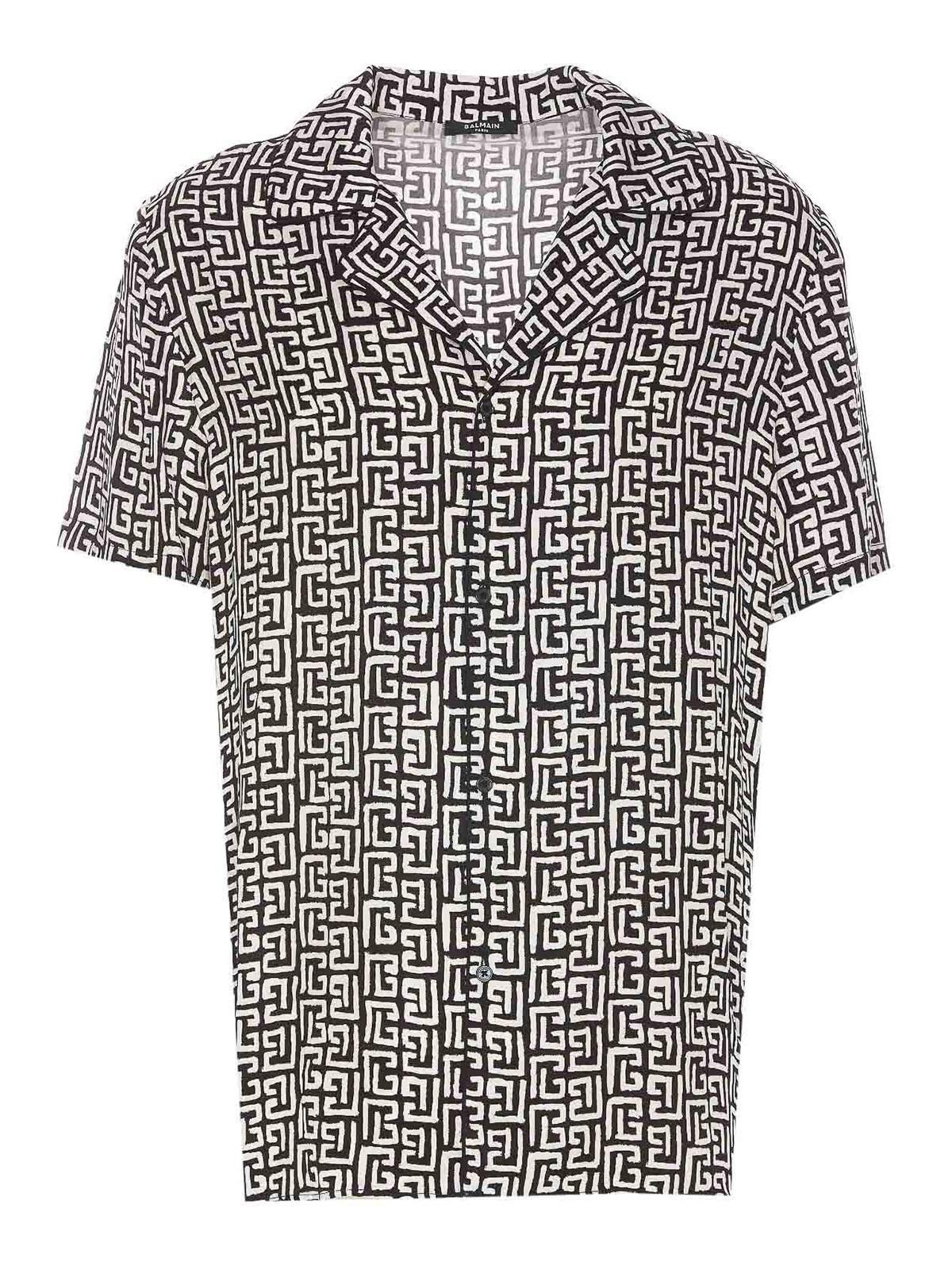 Balmain Short Sleeve Shirts in White for Men Lyst