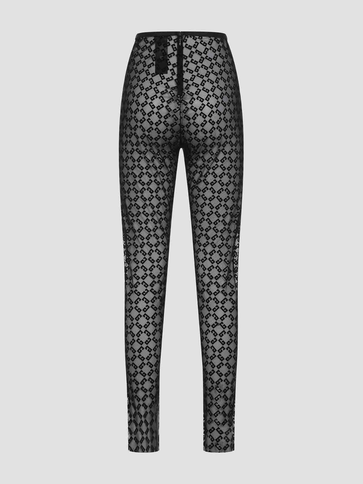 【関税＆送料込み】Givenchy Stretchy Leggings Givenchy 4G Jacquard Transparent Legging in Black | FWRD