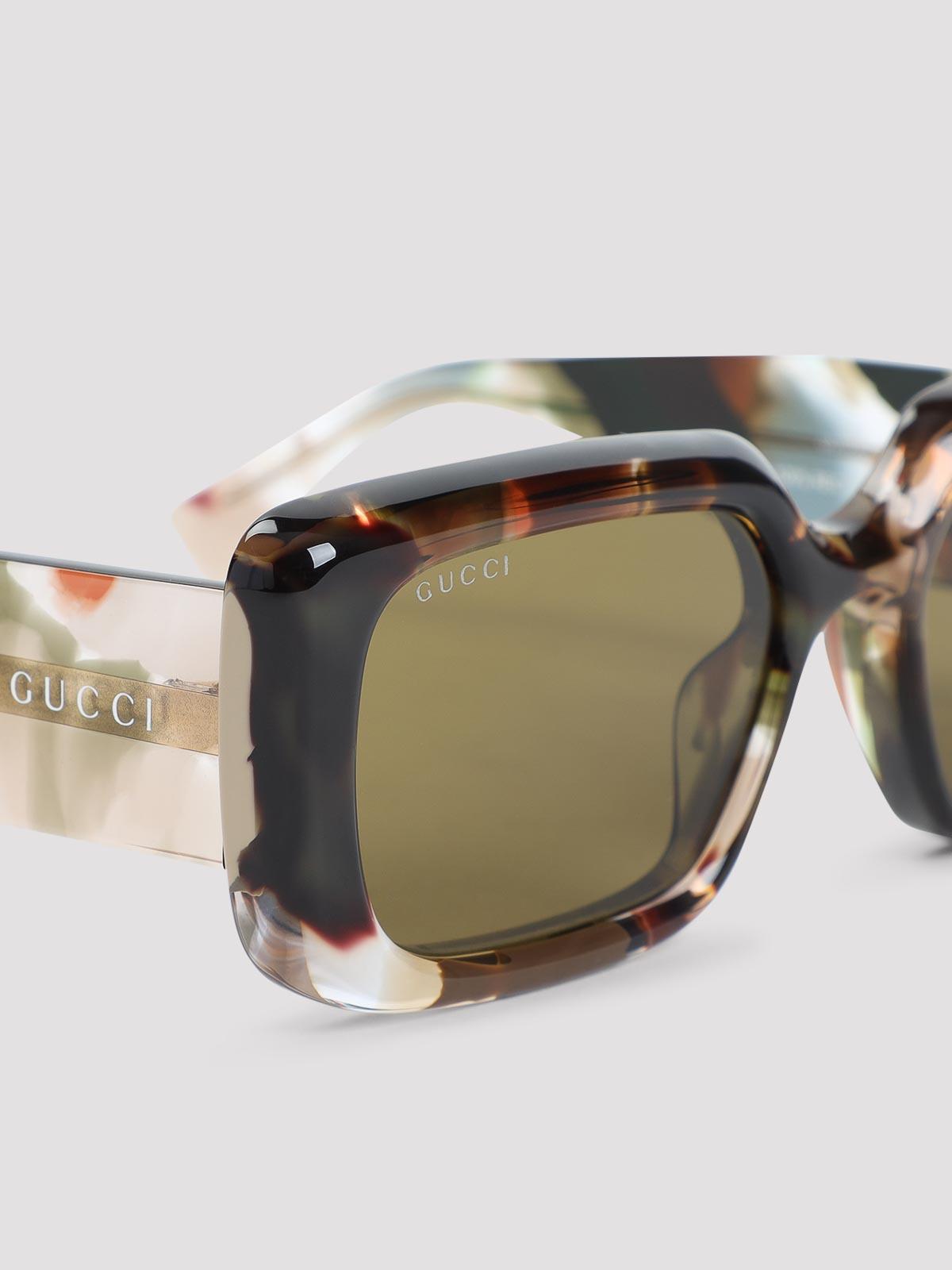 サングラス GUCCI GG 1906S SUNGLASSES Gucci GG1906S 001 Rectangular Sunglasses Burgundy Havana