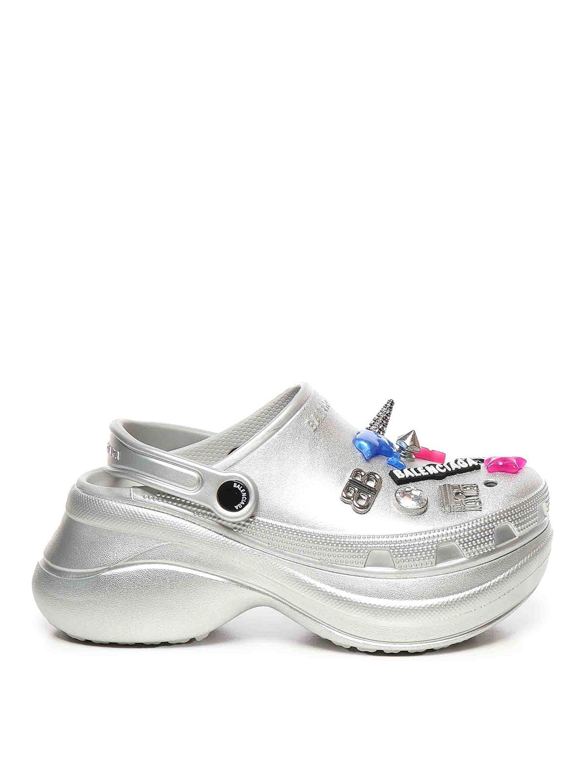【BALENCIAGA】Crocs ミュール Jibbitz★シルバー Balenciaga x Crocs Jibbitz mules for Women - Silver in USA