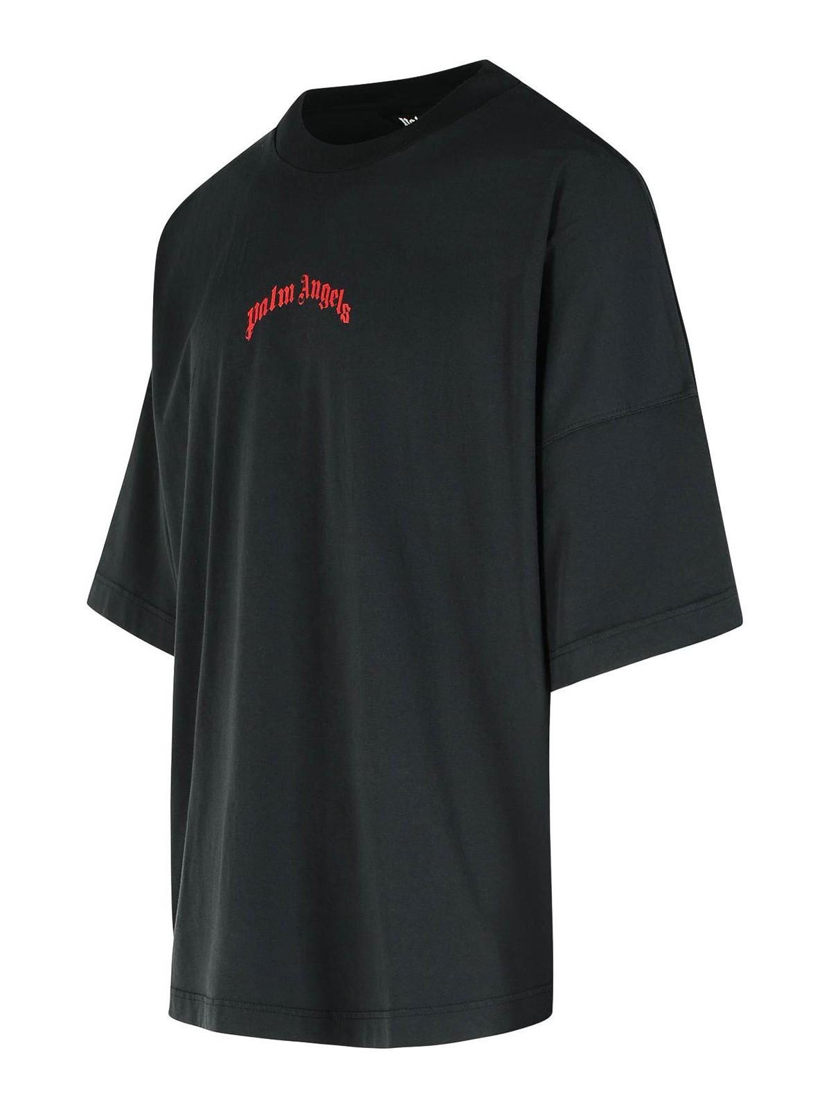 Palm Angels｜SHORT-SLEEVED ROUND NECK T-SHIRTS (PMAA088E Palm Angels logo-print short-sleeve T-shirt | White | FARFETCH