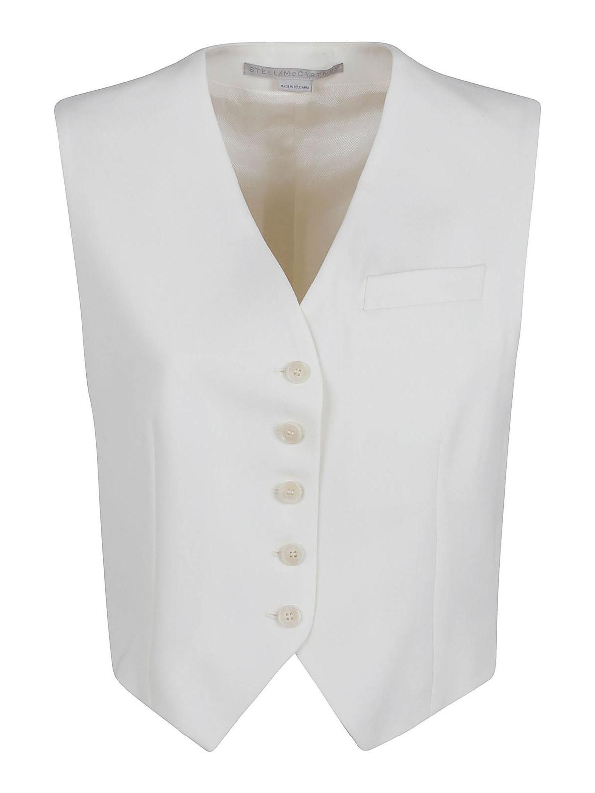 【Stella McCartney】 Croppedウール waistcoat Stella McCartney Cropped Tailored Wool Vest - Cream – GRACE
