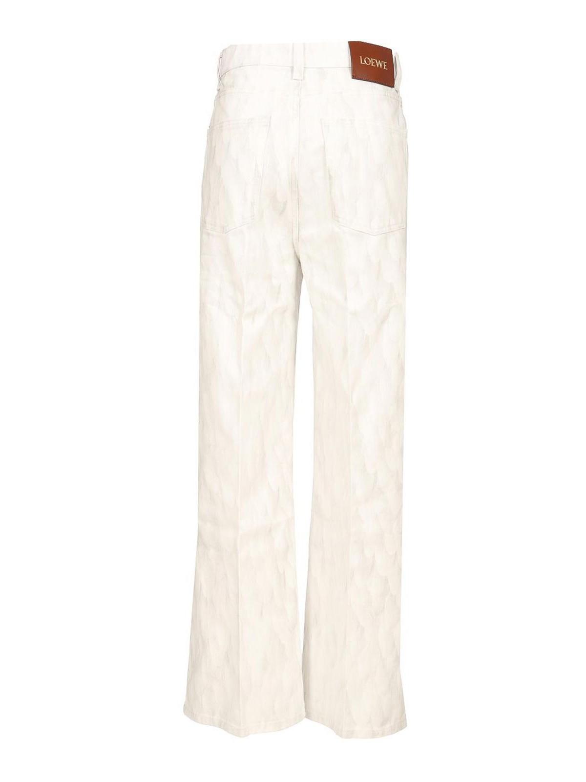 LOEWE WHITE JEANS WITH FLORAL DIGITAL PRINT Jeans LOEWE