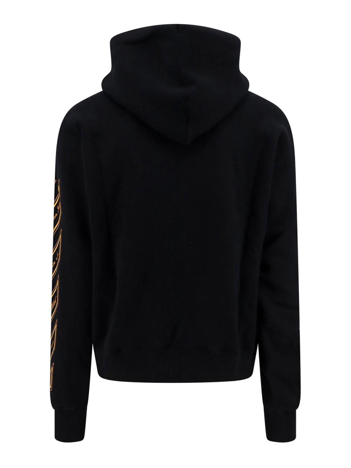 Off White c o Virgil Abloh Off Printed Cotton Hoodie in Black for Men Lyst UK