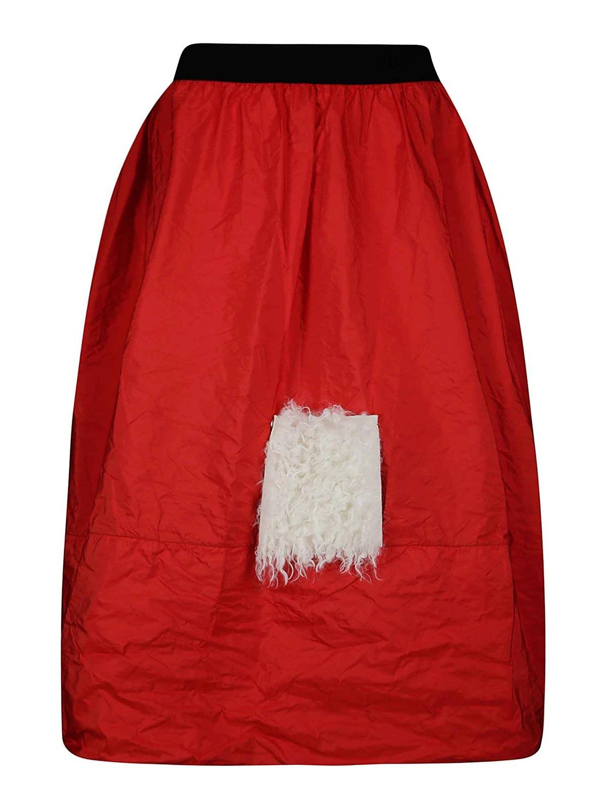 スカート Maria Calderara Maxi Side Slit Sequin Skirt With Taffeta Red Maria Calderara Skirts for Women | Lyst