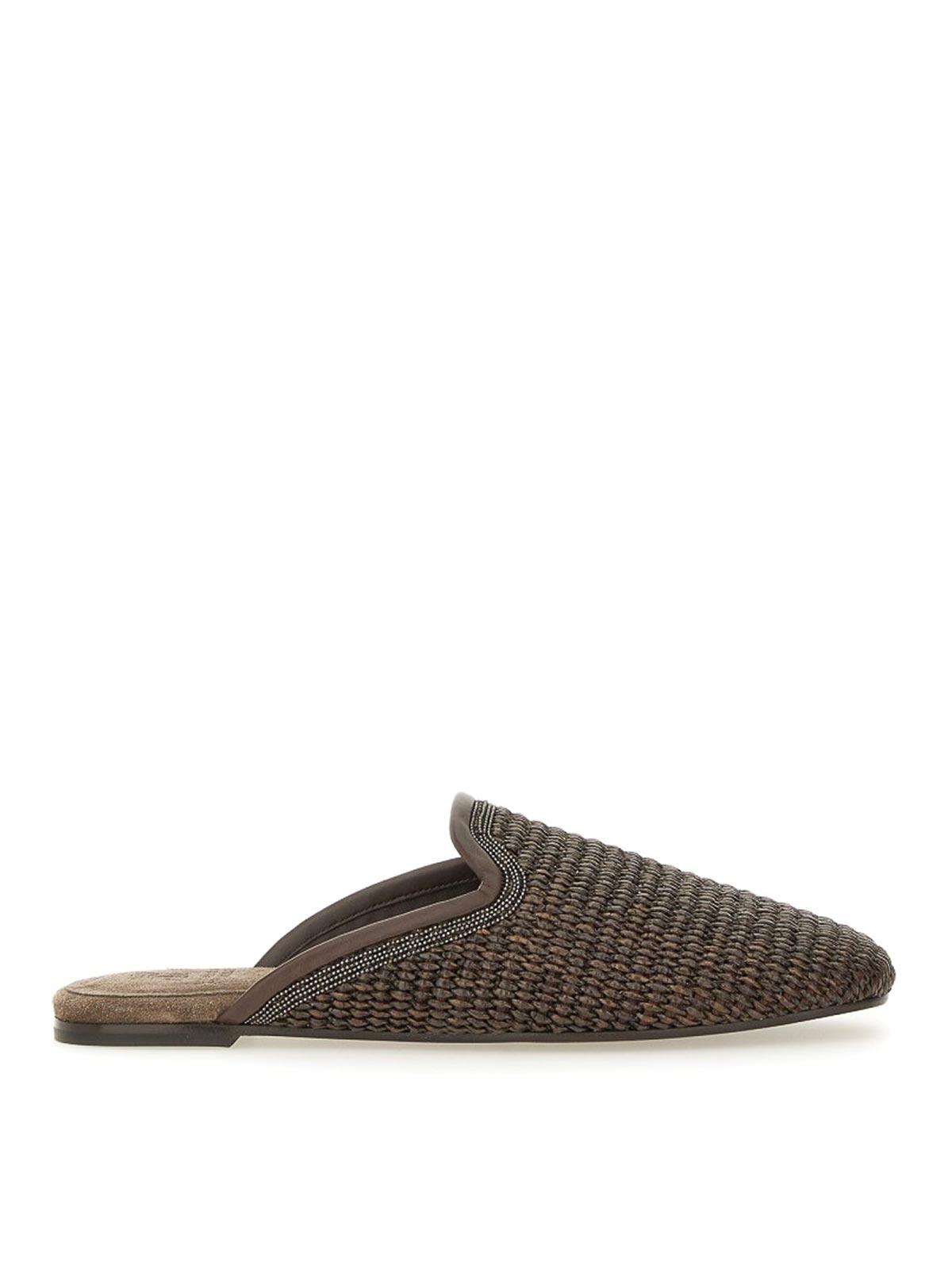 ブルネロクチネリ Brunello Cucinelli Raffia Slippers Brunello Cucinelli Raffia Slippers | italist