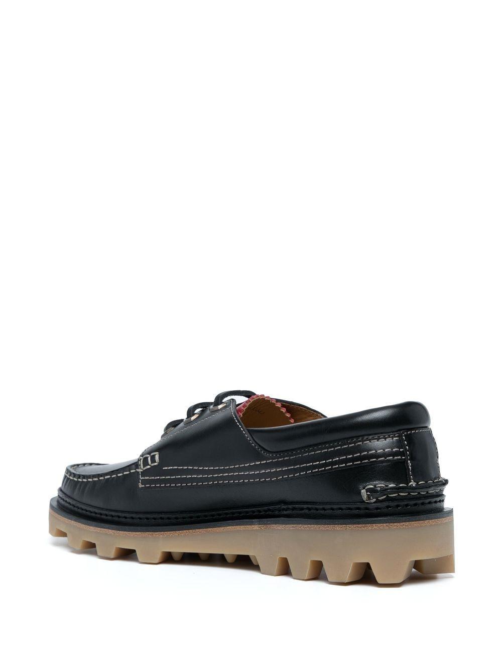 Dunhill Lace-up Leather Boat Shoes in Black for Men | Lyst