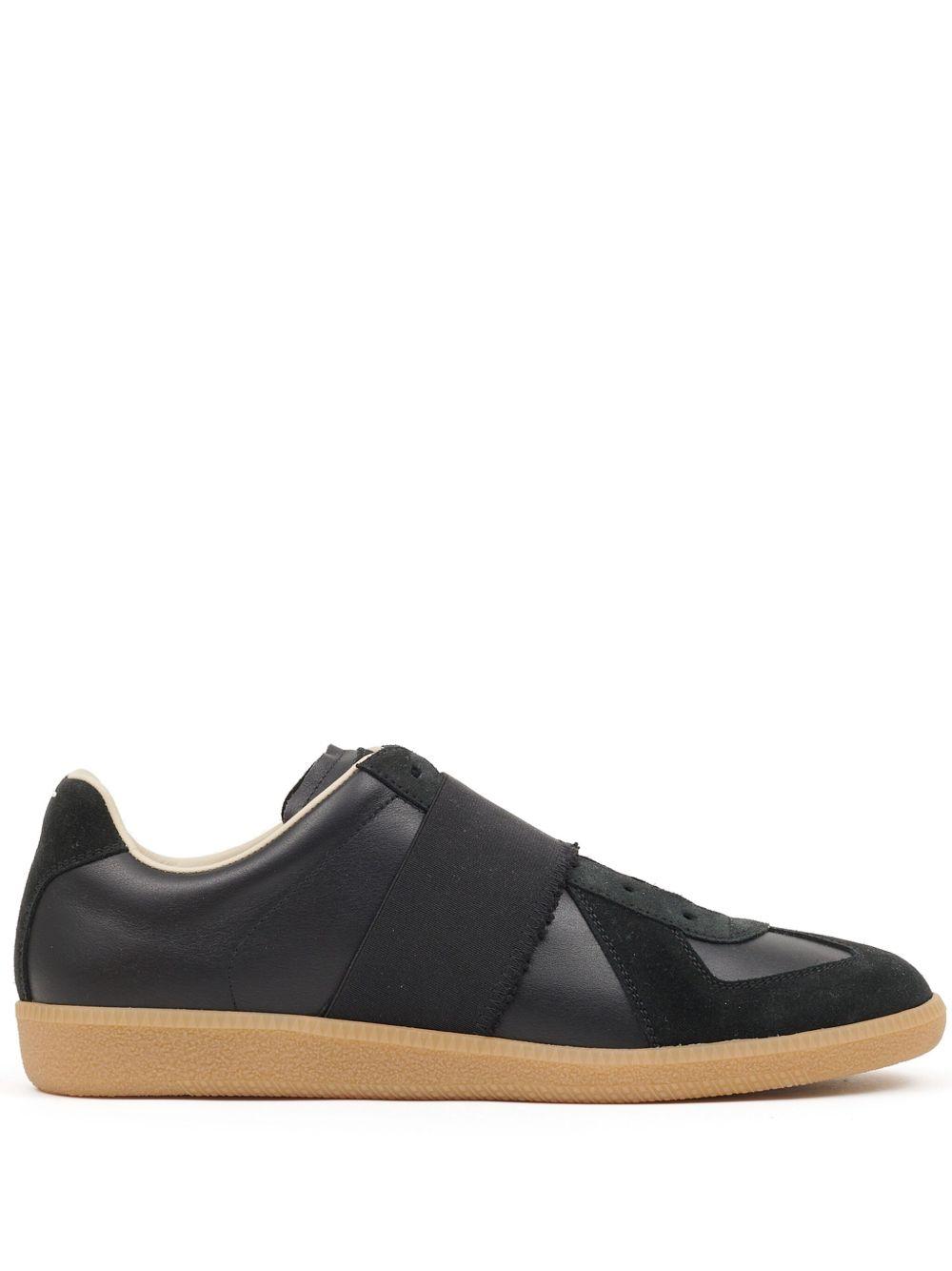 【関税&送料込】Maison Margiela Black Leather And Suede Repl Replica leather and suede sneakers in black - Maison