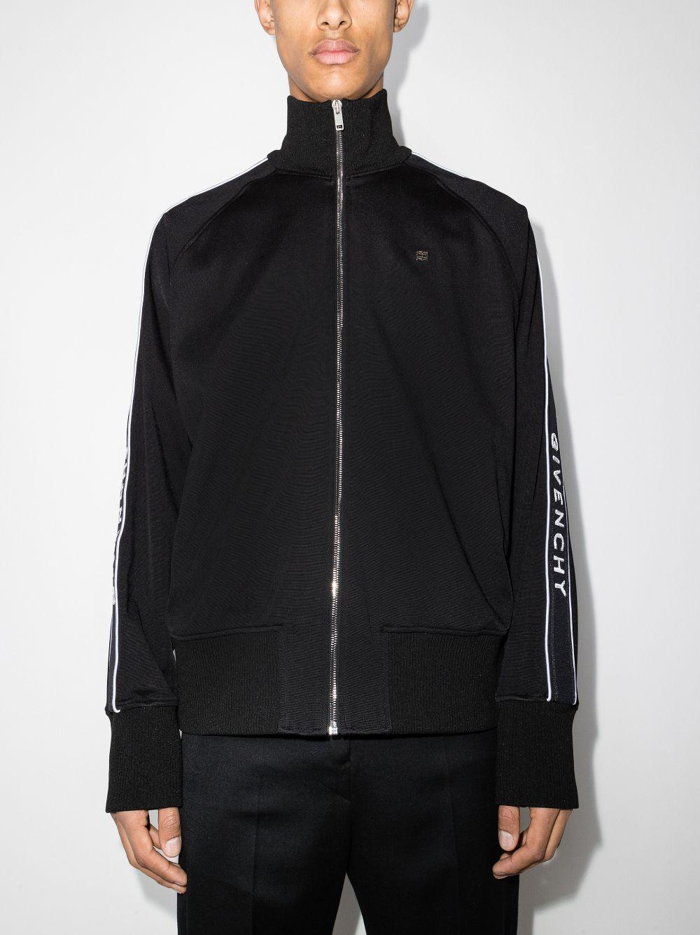 Givenchy Logo-stripe Zip-up Sports Jacket in Black for Men | Lyst