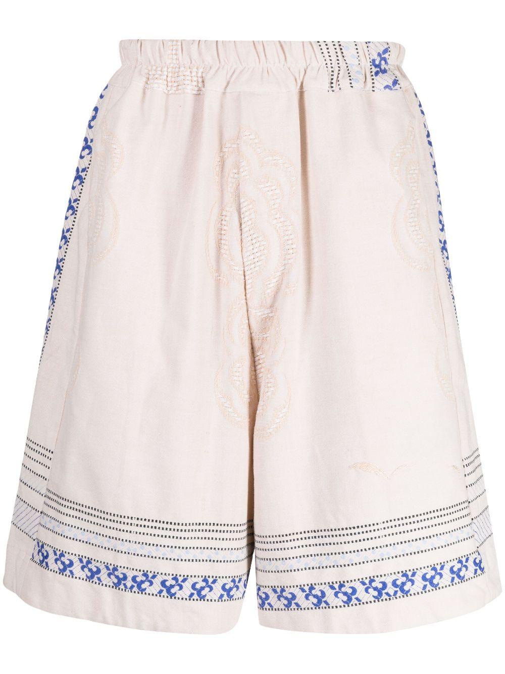 By Walid all-over floral-print shorts - Blue