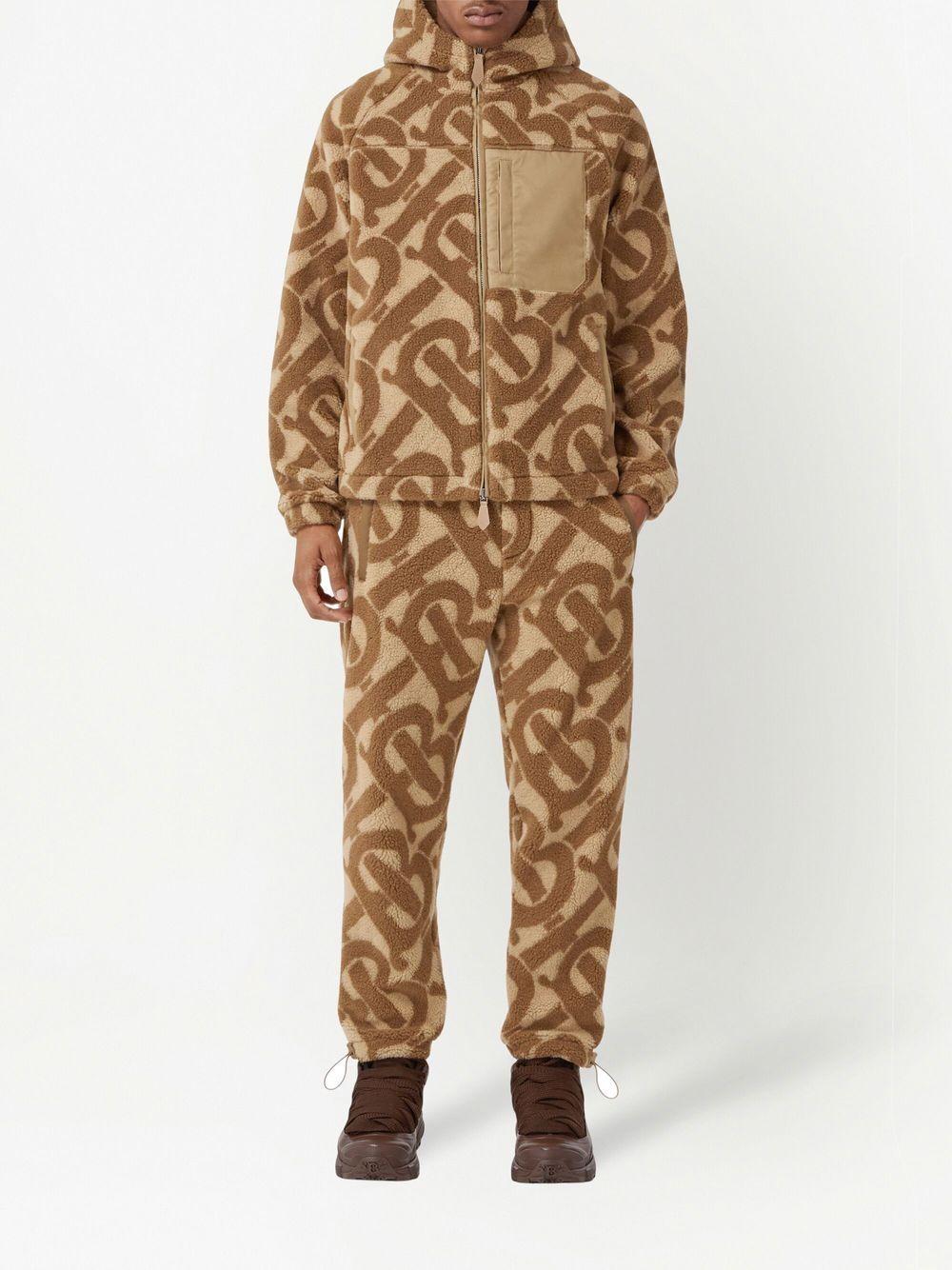 Burberry Tb Monogram Fleece Zipped Hoodie in Brown for Men