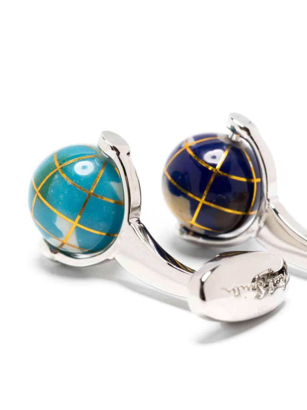 Brioni Jewelry Round Silver Cufflinks