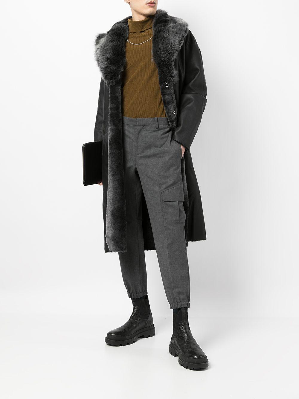 Emporio Armani Fur-collar Coat for Men | Lyst
