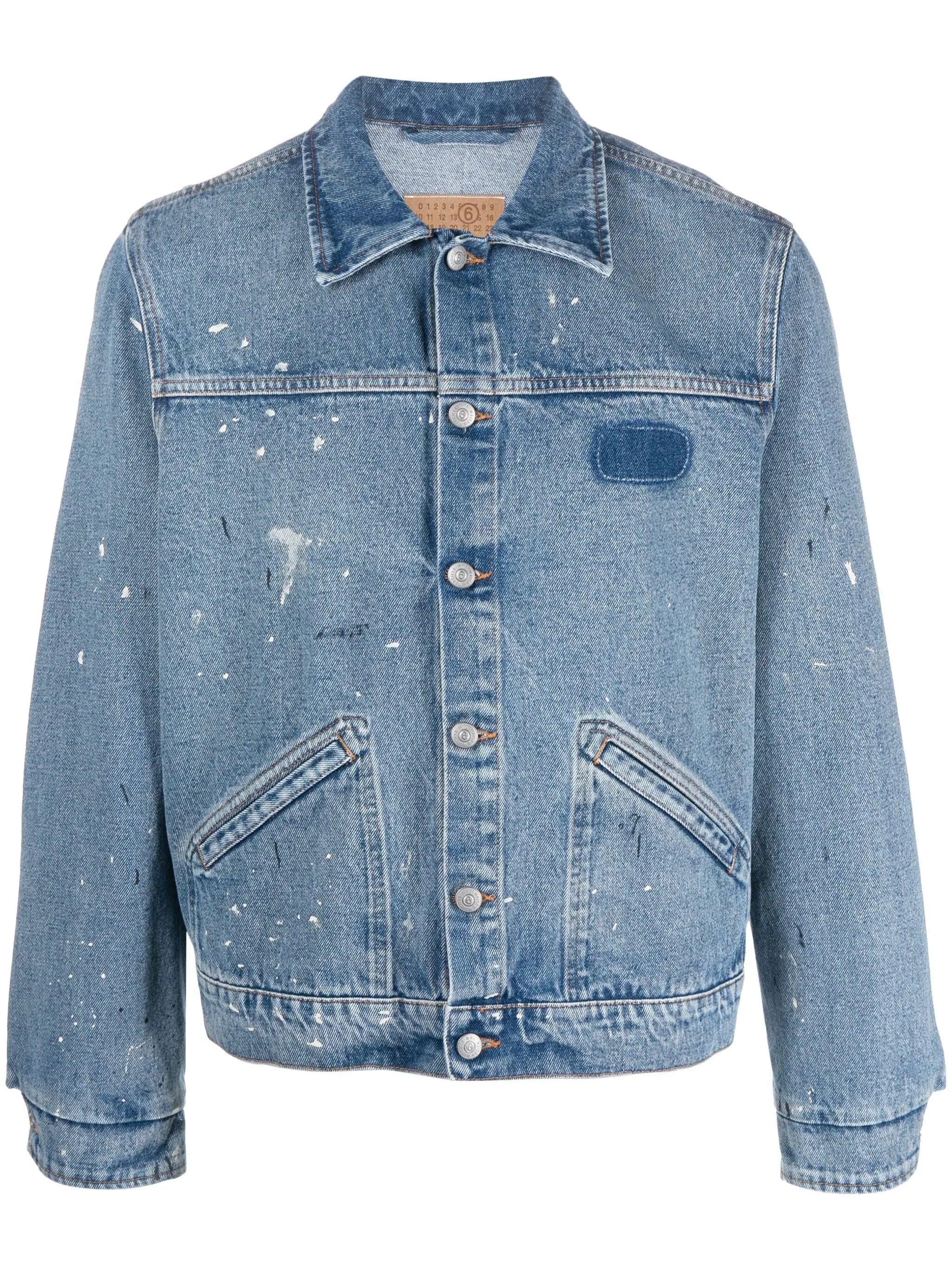 【関税＆送料込み】Mm6 Maison Margiela Denim Blue Jacket Wi Denim jacket in blue - MM 6 Maison Margiela Kids | Mytheresa