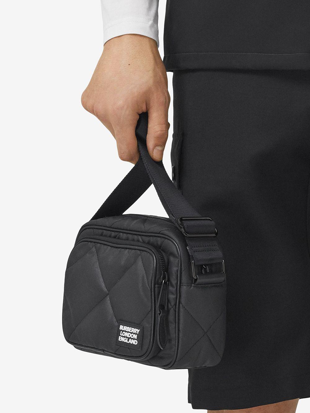 Burberry Diamond-quilted Crossbody Bag in Black for Men