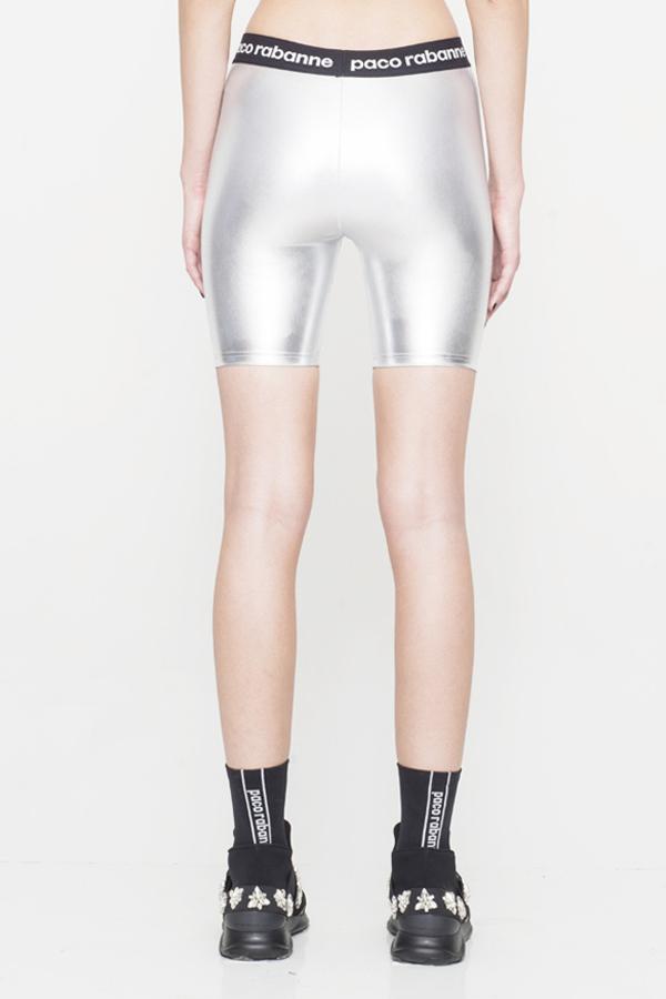 silver biker shorts