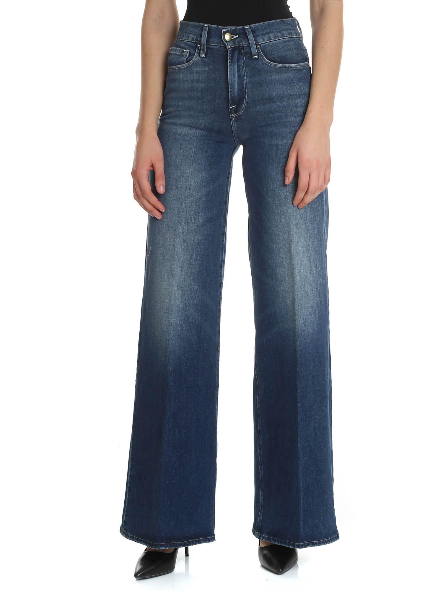 FRAME Denim Palazzo Jeans in Blue - Lyst
