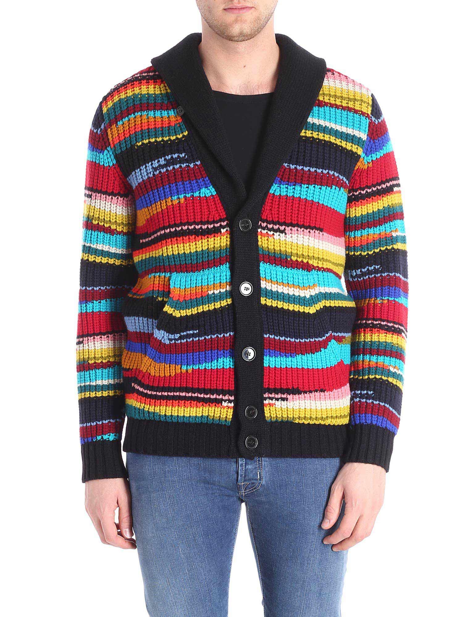 Missoni Wool Cardigan With Multicolor Inlay for Men - Lyst