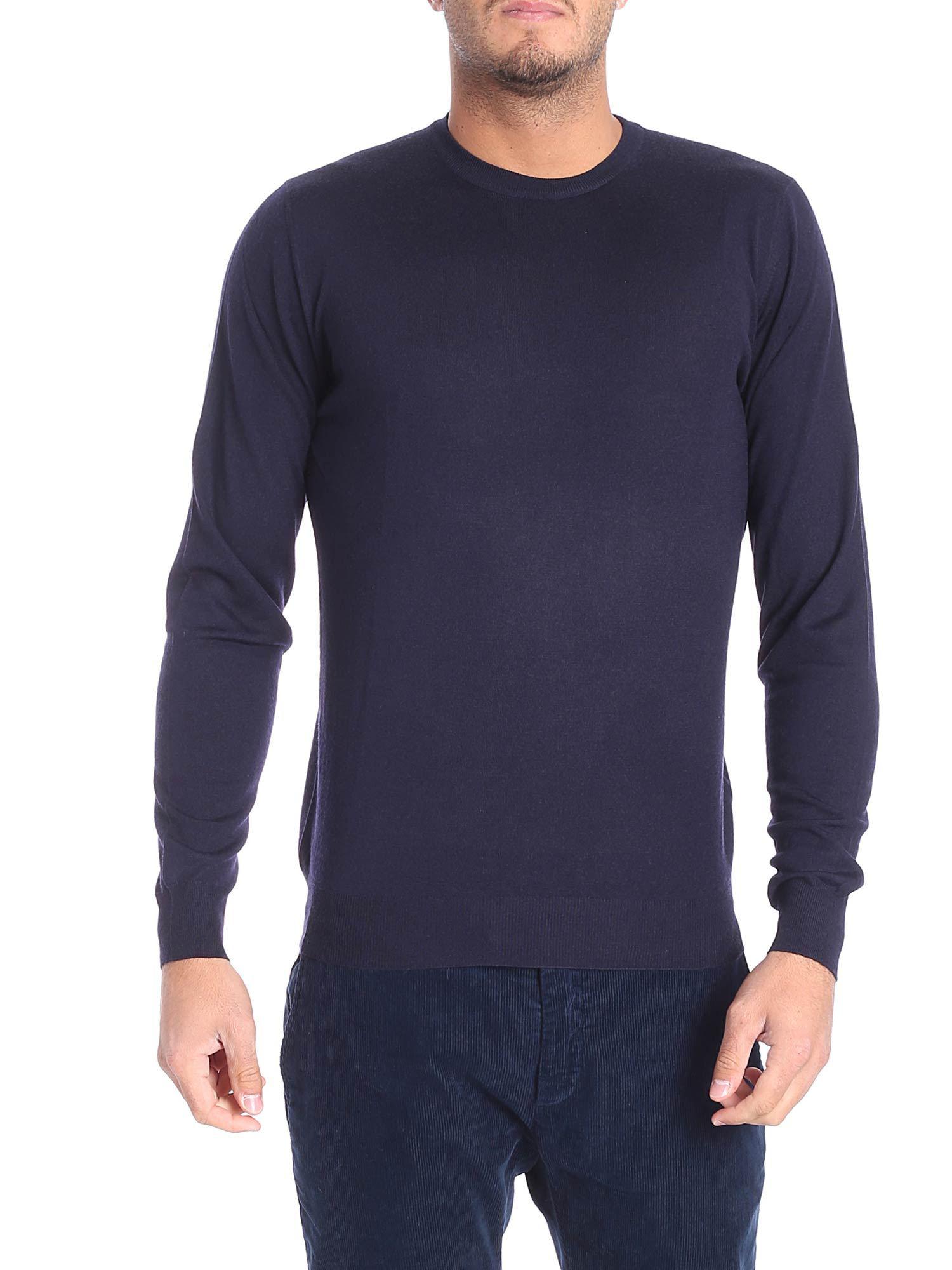 Fedeli Dark Blue Wool Sweater for Men - Save 40% - Lyst