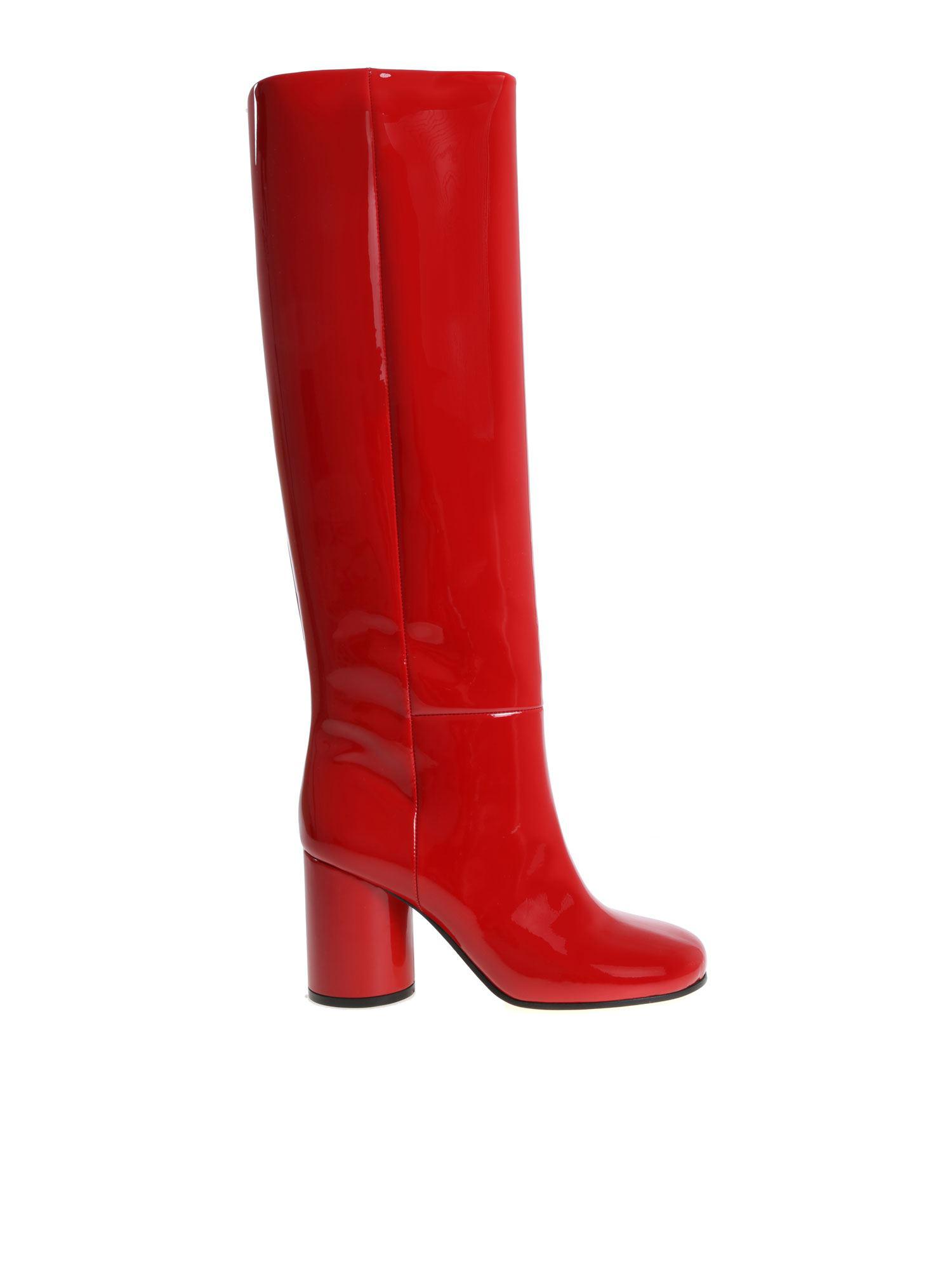 maison margiela red boots