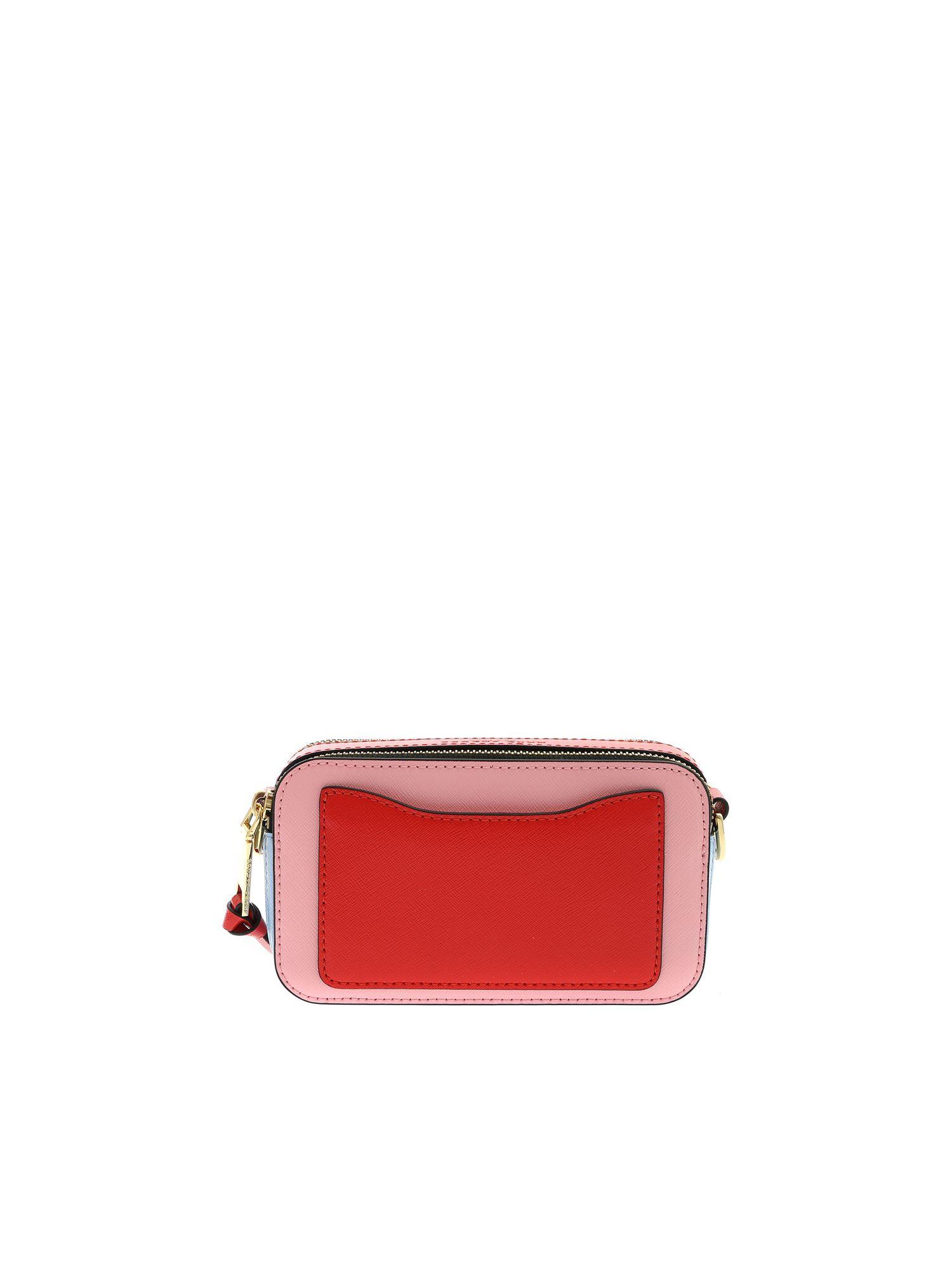 Marc Jacobs Leather Snapshot Shoulder Bag In Pink And Light Blue - Lyst